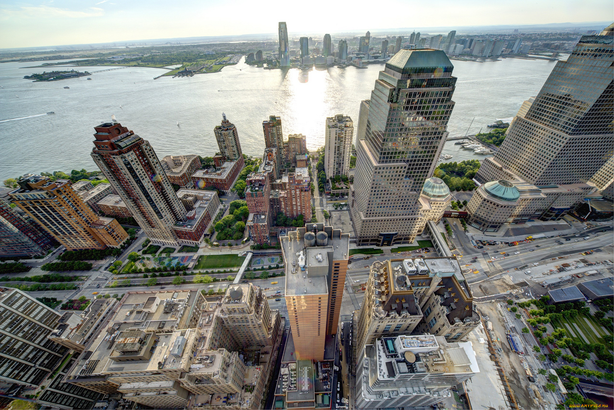 battery, park, city, lower, manhattan, new, york, города, нью, йорк, сша, небоскрёбы, манхэттен, нью-йорк, бэттери-парк-сити, hudson, river, здания, панорама, река, гудзон