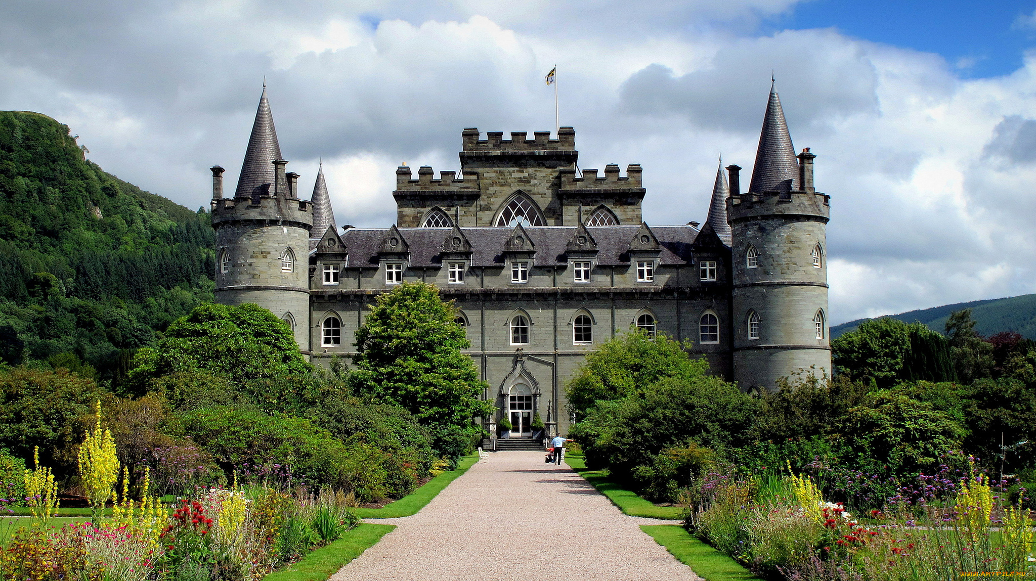 inveraray, castle, , scotland, города, -, дворцы, , замки, , крепости, парк, дворец