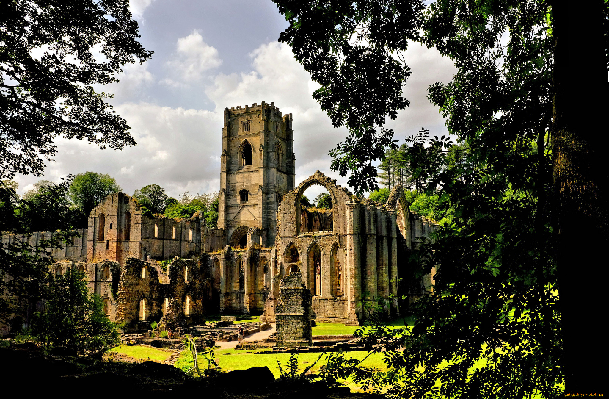 fountains, abbey, города, -, исторические, , архитектурные, памятники, замок, парк