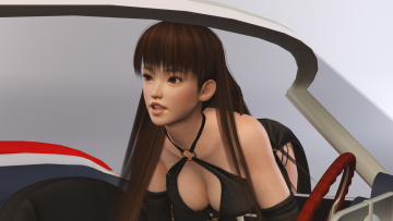 Картинка 3д+графика аниме+ anime девушка взгляд фон автомобиль