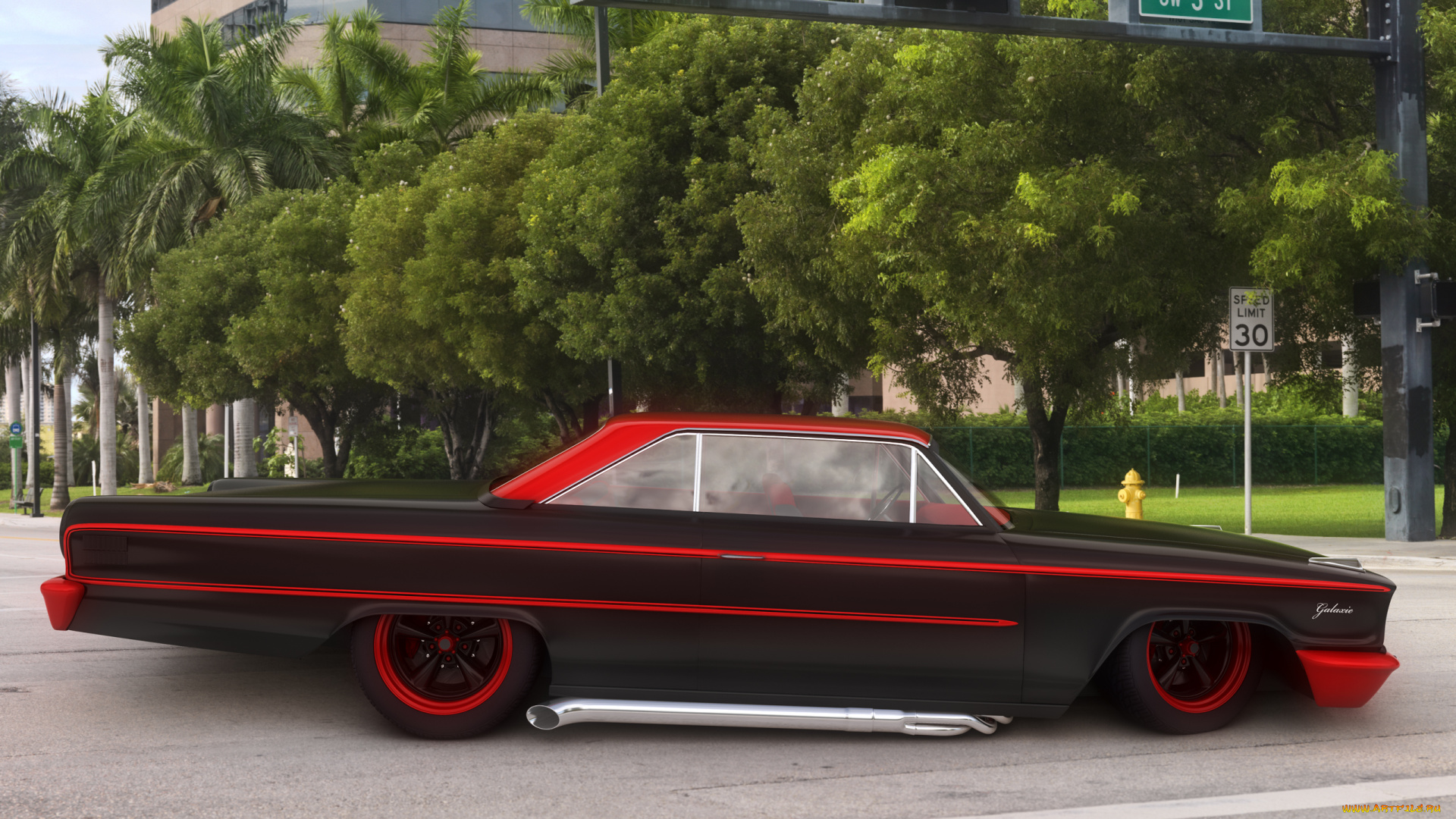 автомобили, 3д, ford, 1963, custom, galaxie