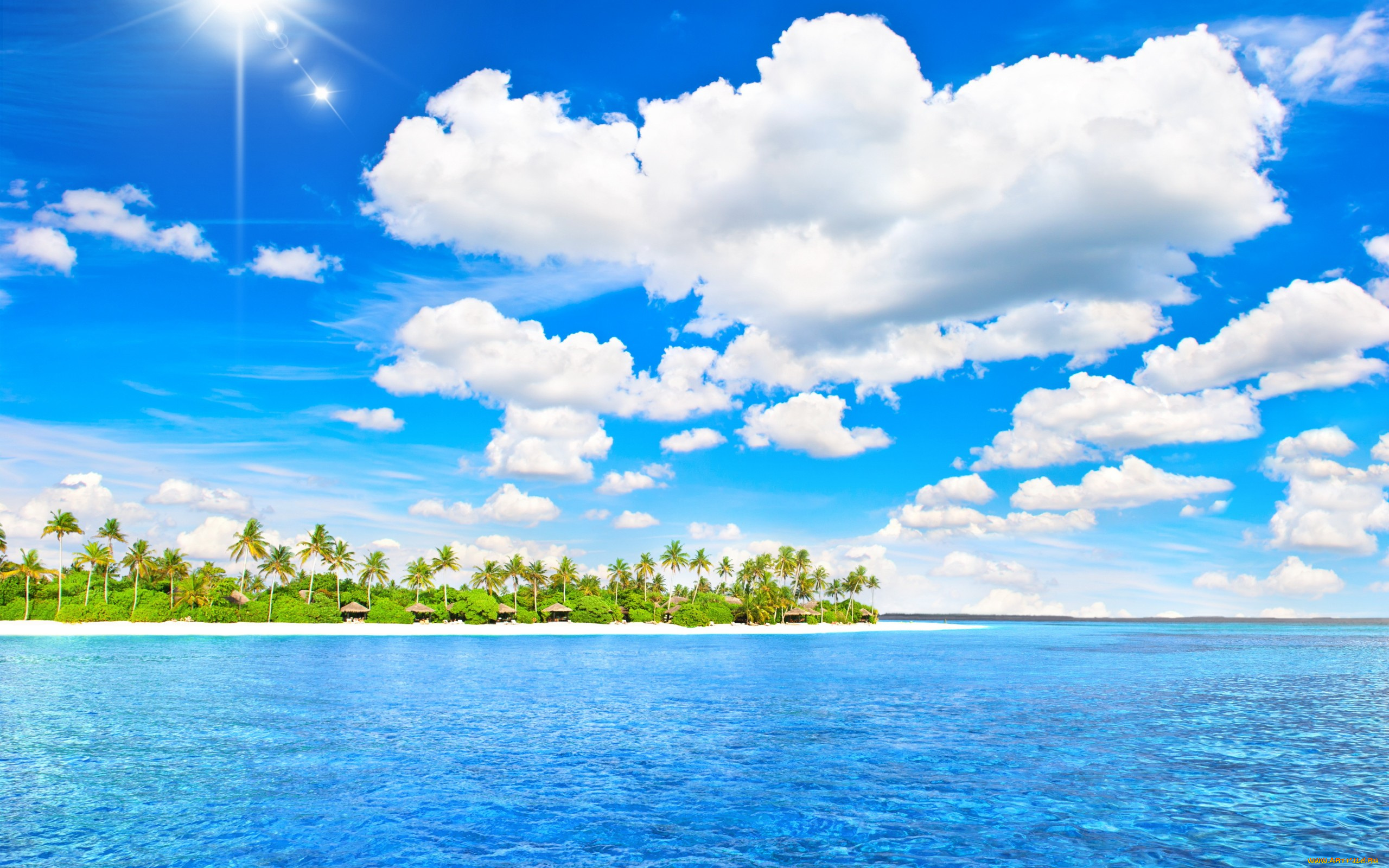 природа, тропики, paradise, пляж, море, sunshine, ocean, tropical, sea, island, palms, vacation, summer, пальмы