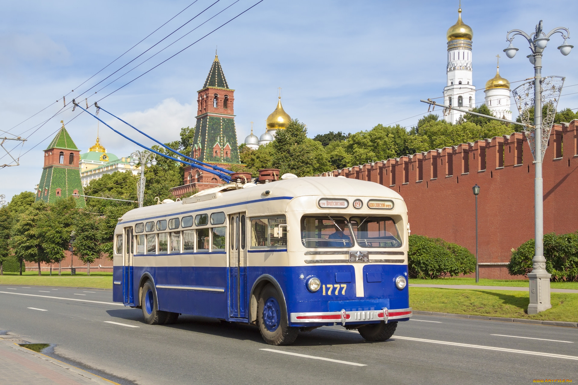 троллейбус, техника, троллейбусы, кремль, москва, город, ретро