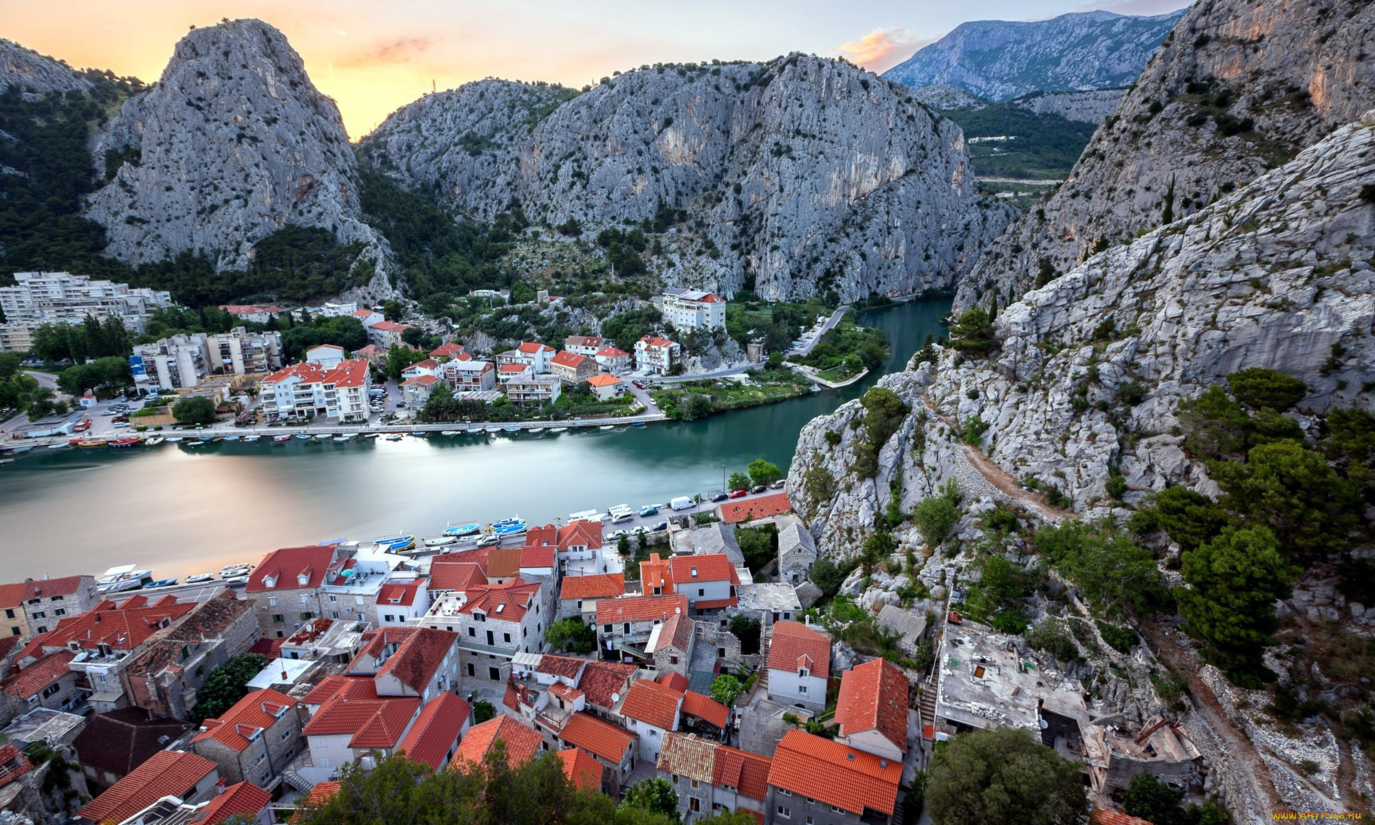 omis, croatia, города, -, панорамы, omis, croatia