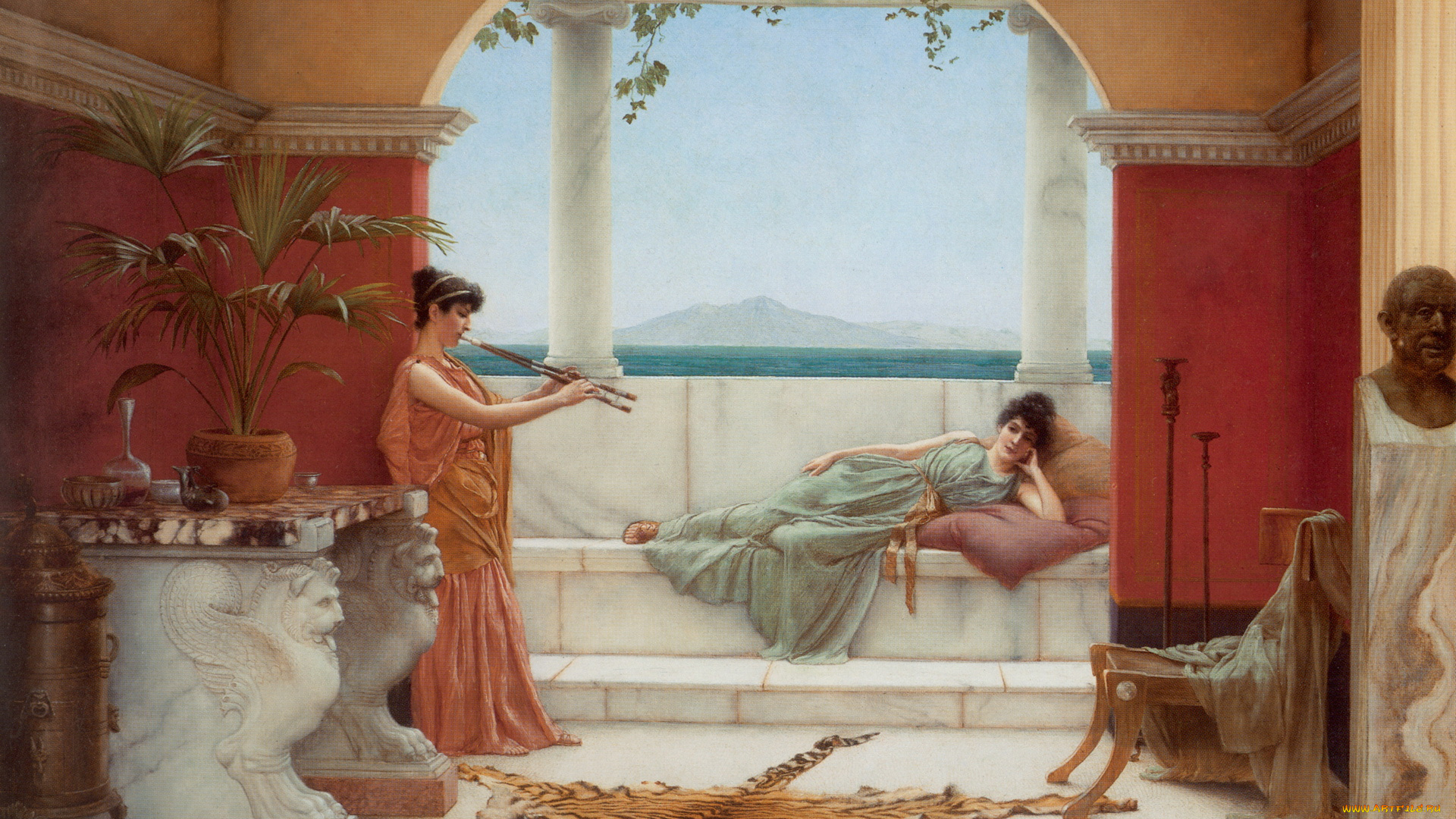 john, william, godward, the, sweet, siesta, of, summer, day, рисованные, живопись