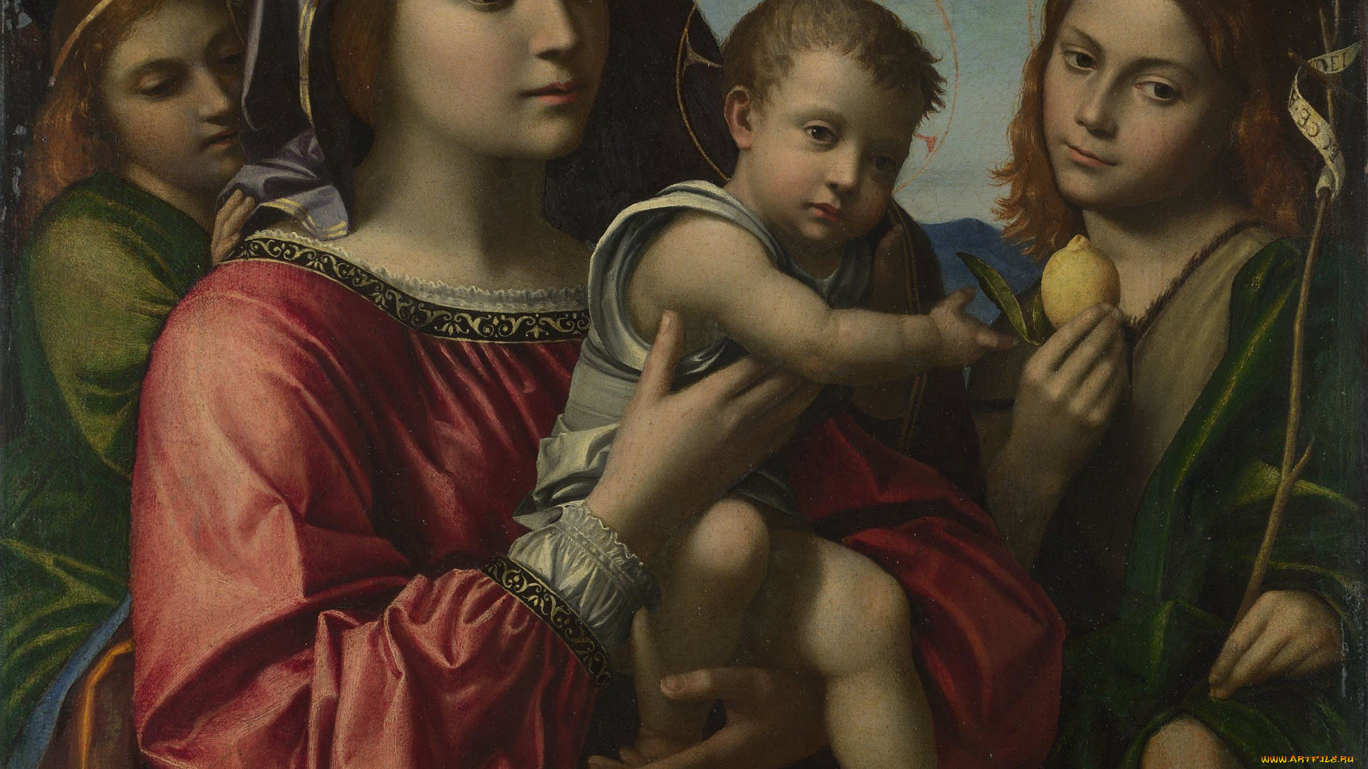 paolo, morando, the, virgin, and, child, with, baptist, an, angel, рисованные