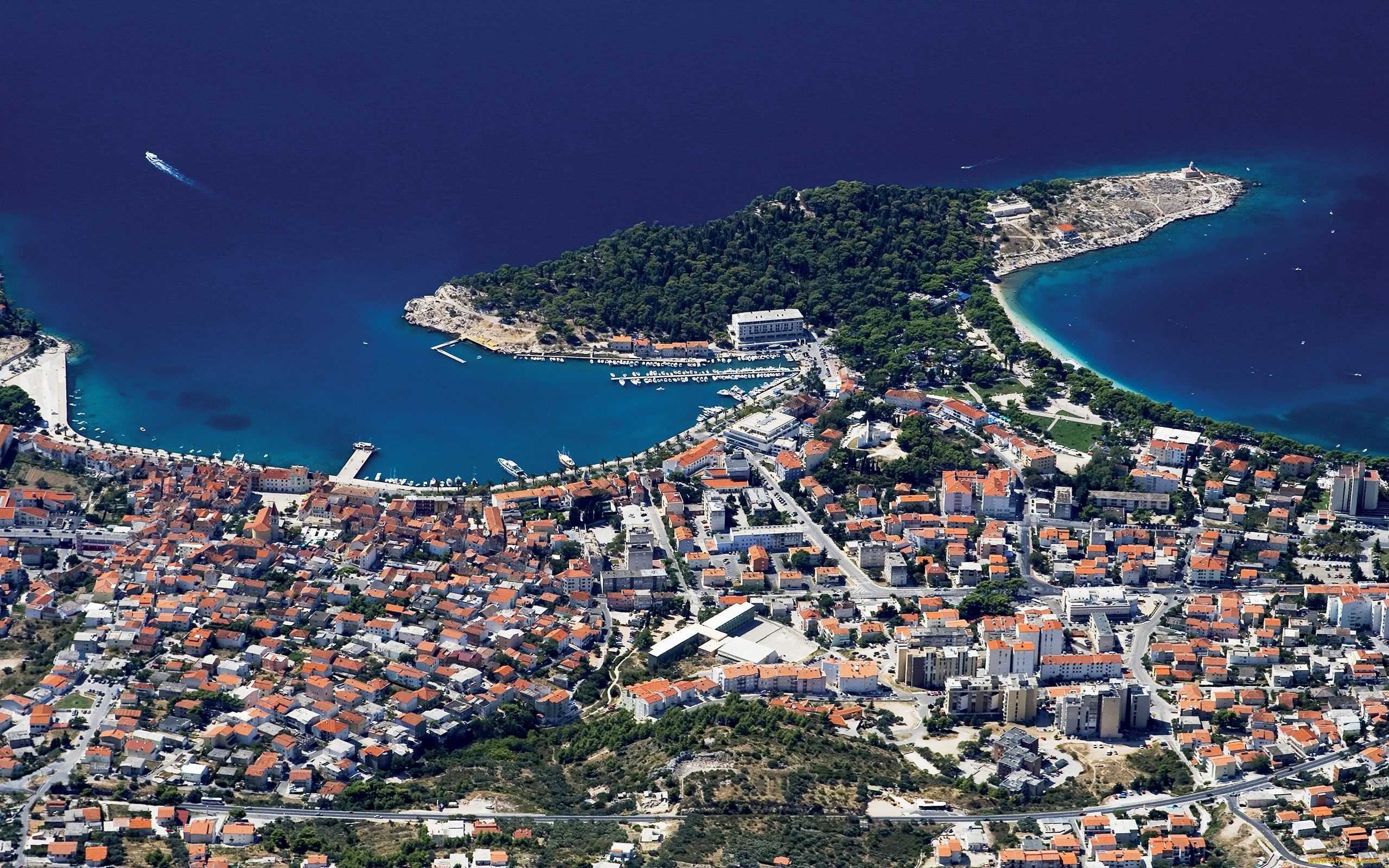 croatia, города, панорамы, побережье, море, хорватия, дома