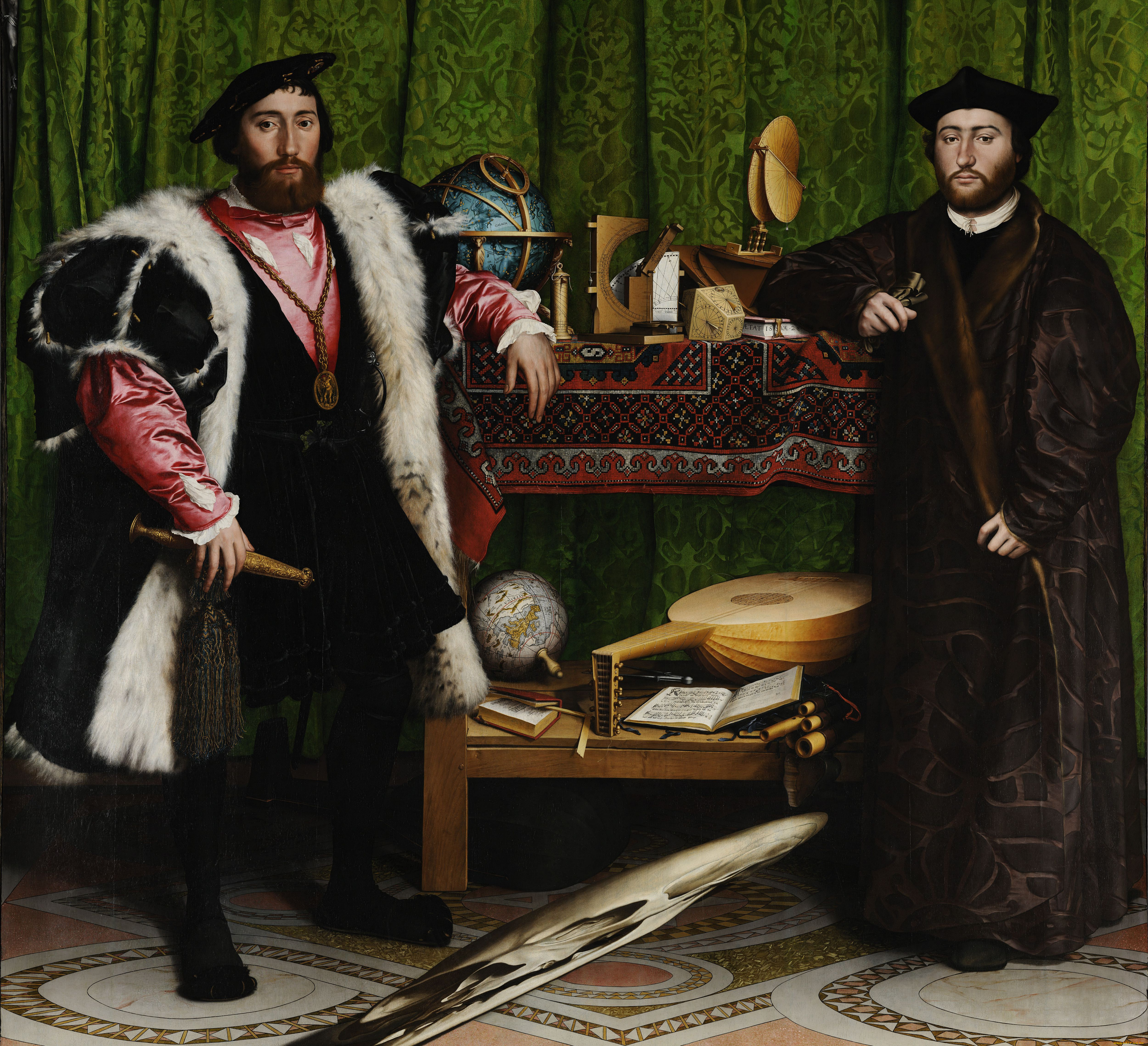 hans, holbein, the, younger, ambassadors, рисованные, дипломаты