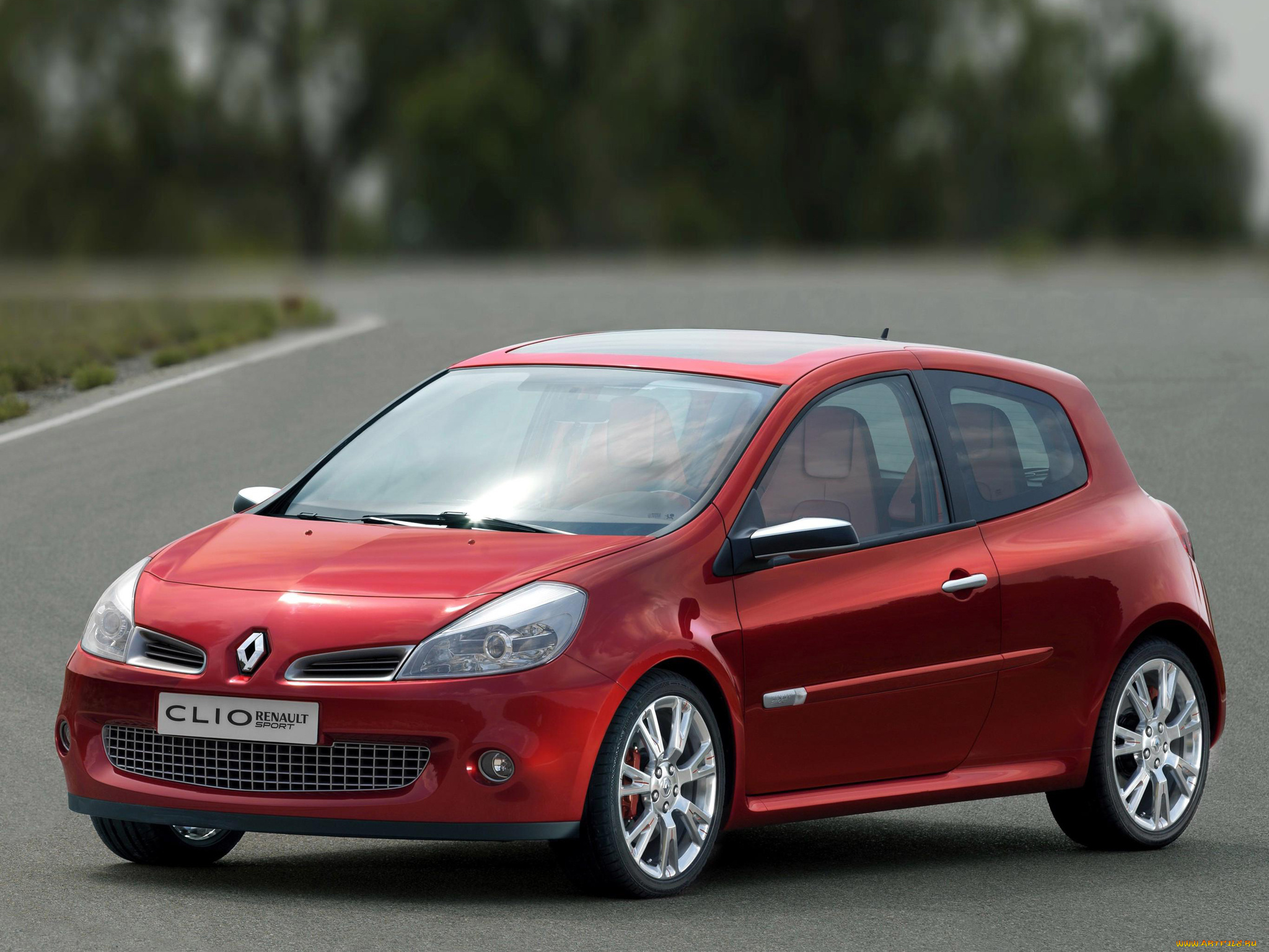 автомобили, renault, clio, красный, 2005г, concept, sport