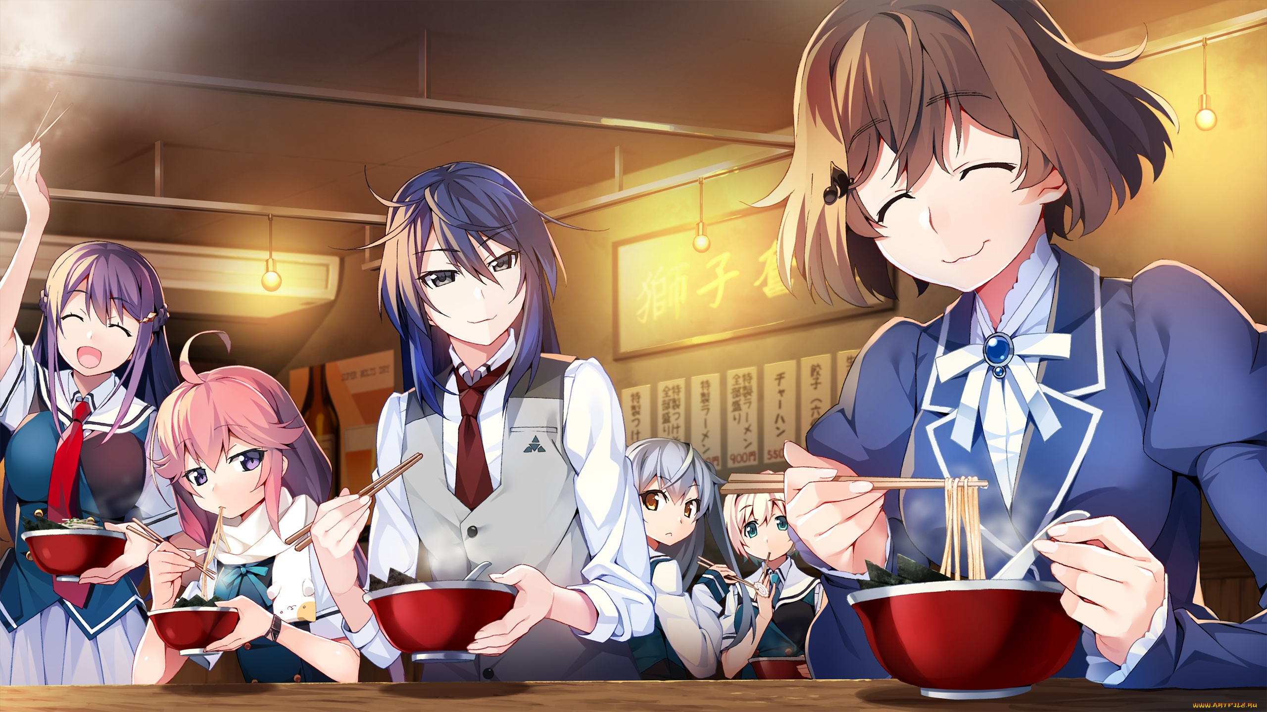 аниме, grisaia, no, kajitsu, девушка, взгляд, фон