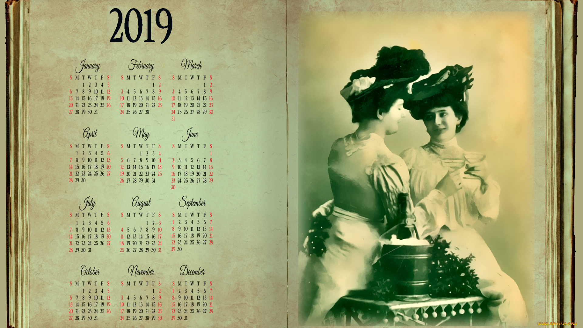календари, рисованные, , векторная, графика, женщина, шляпа, фужер