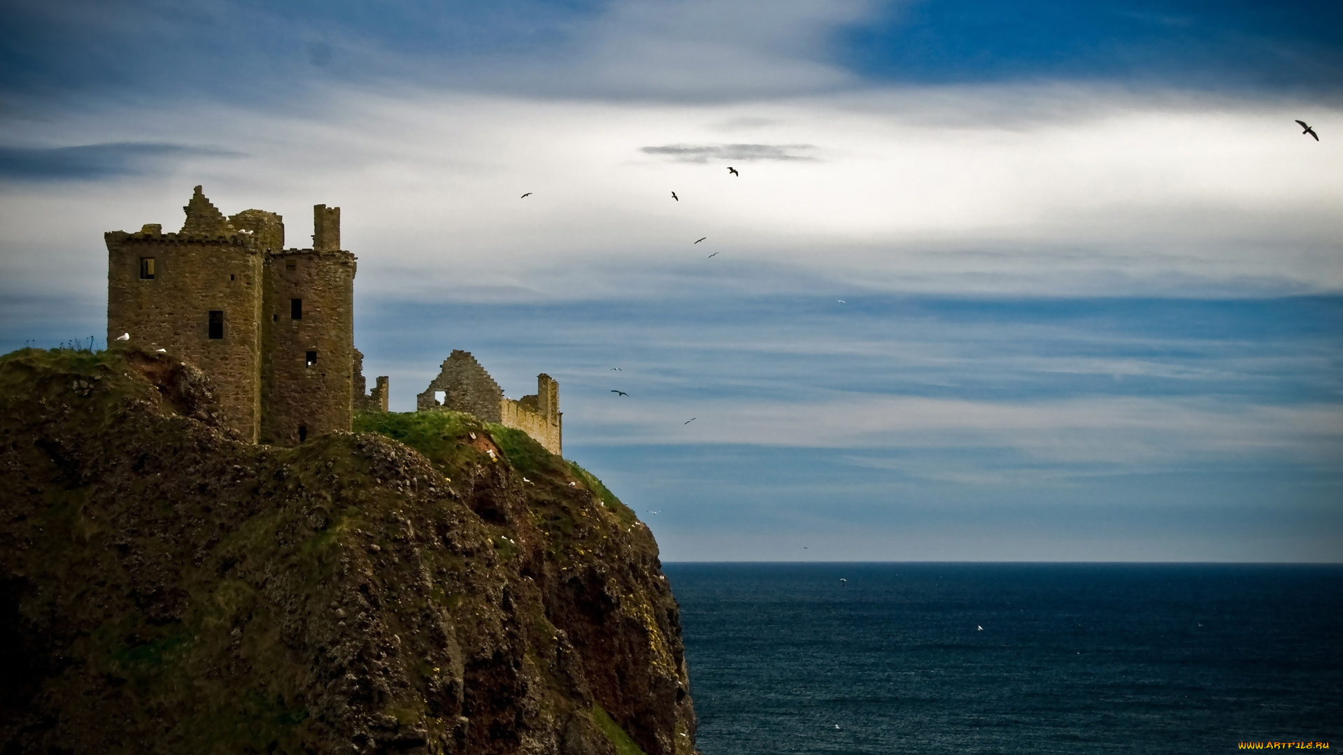 dunnottar, castle, aberdeenshire, scotland, города, замки, англии, dunnottar, castle