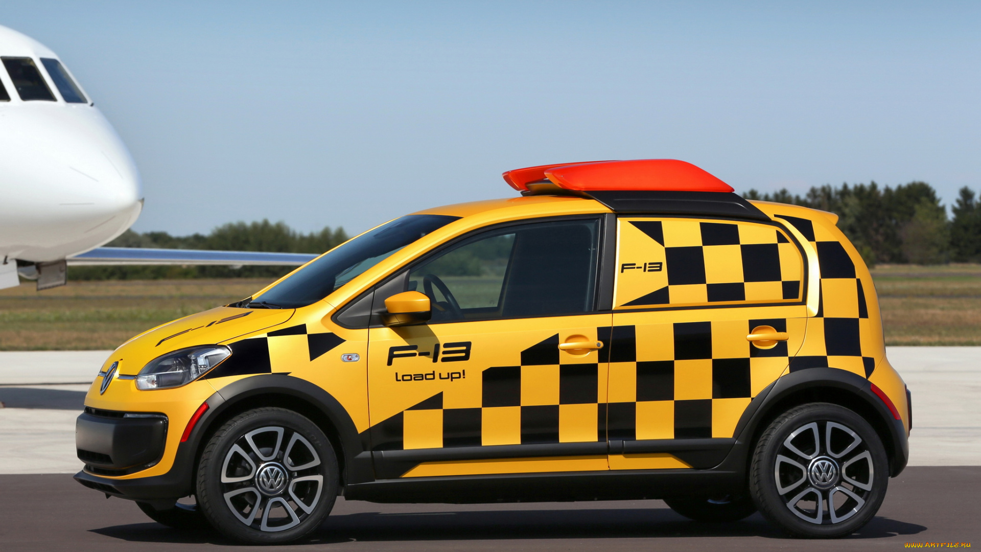 автомобили, volkswagen, 2013г, concept, e-load, up, желтый