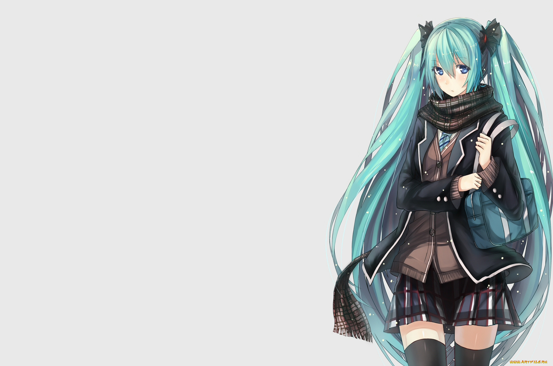 vocaloid, аниме, взгляд, мику, девушка, hatsune, miku, anime