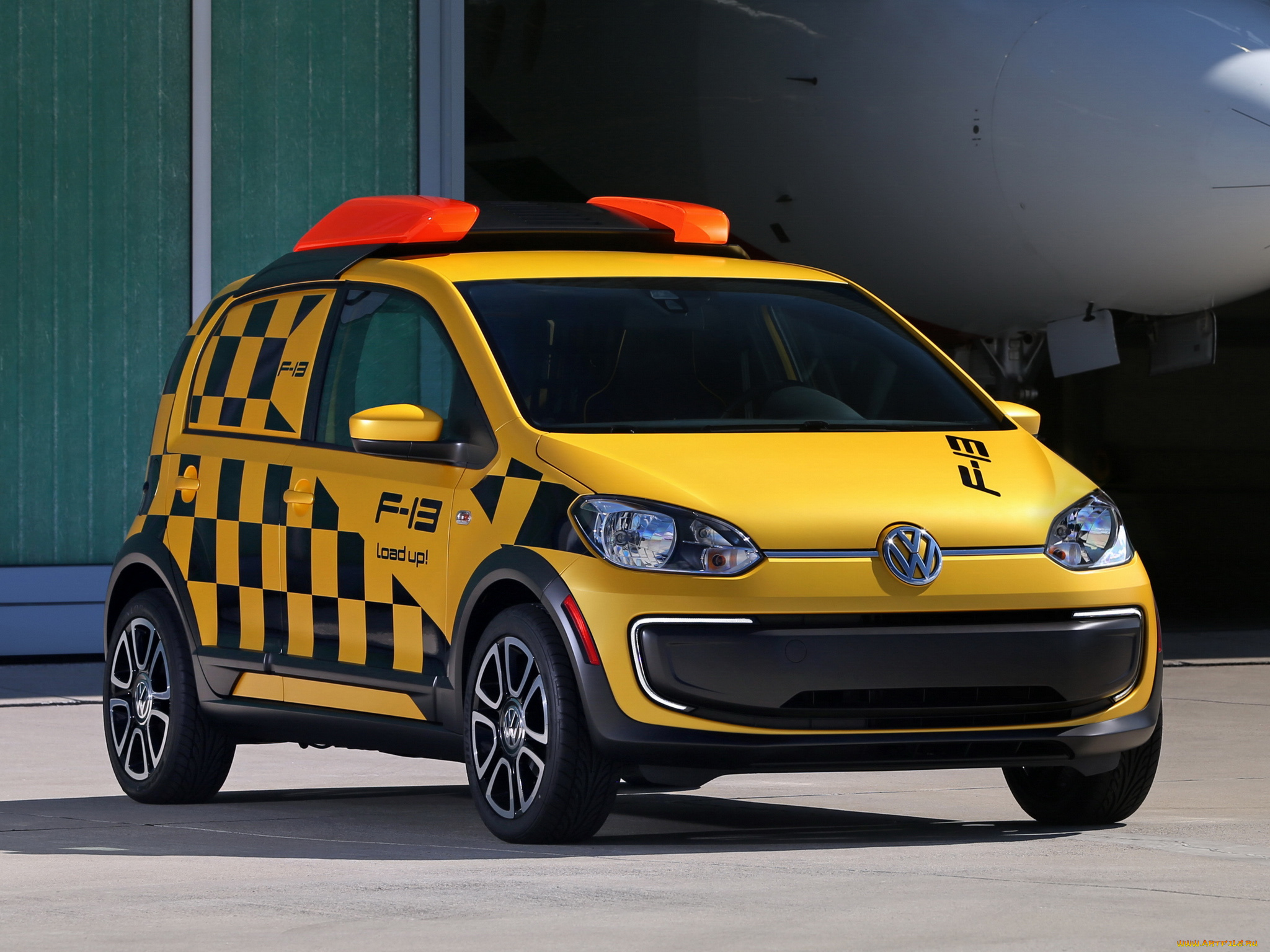 автомобили, volkswagen, желтый, 2013г, concept, e-load, up