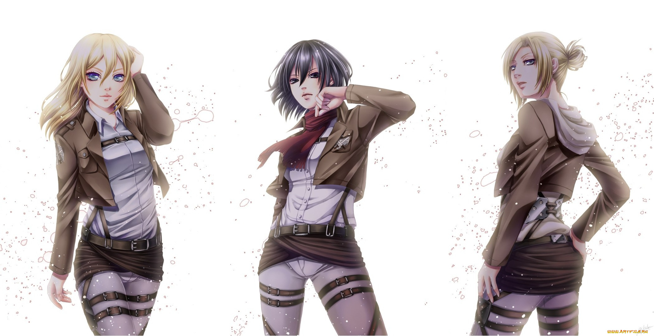 аниме, shingeki, no, kyojin, anime, achikoako, christa, renz, annie, leonhardt, mikasa, ackerman, attack, on, titan