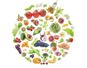 обоя еда, разное, фрукты, ассорти, листья, цветы, овощи, ягоды, фон
