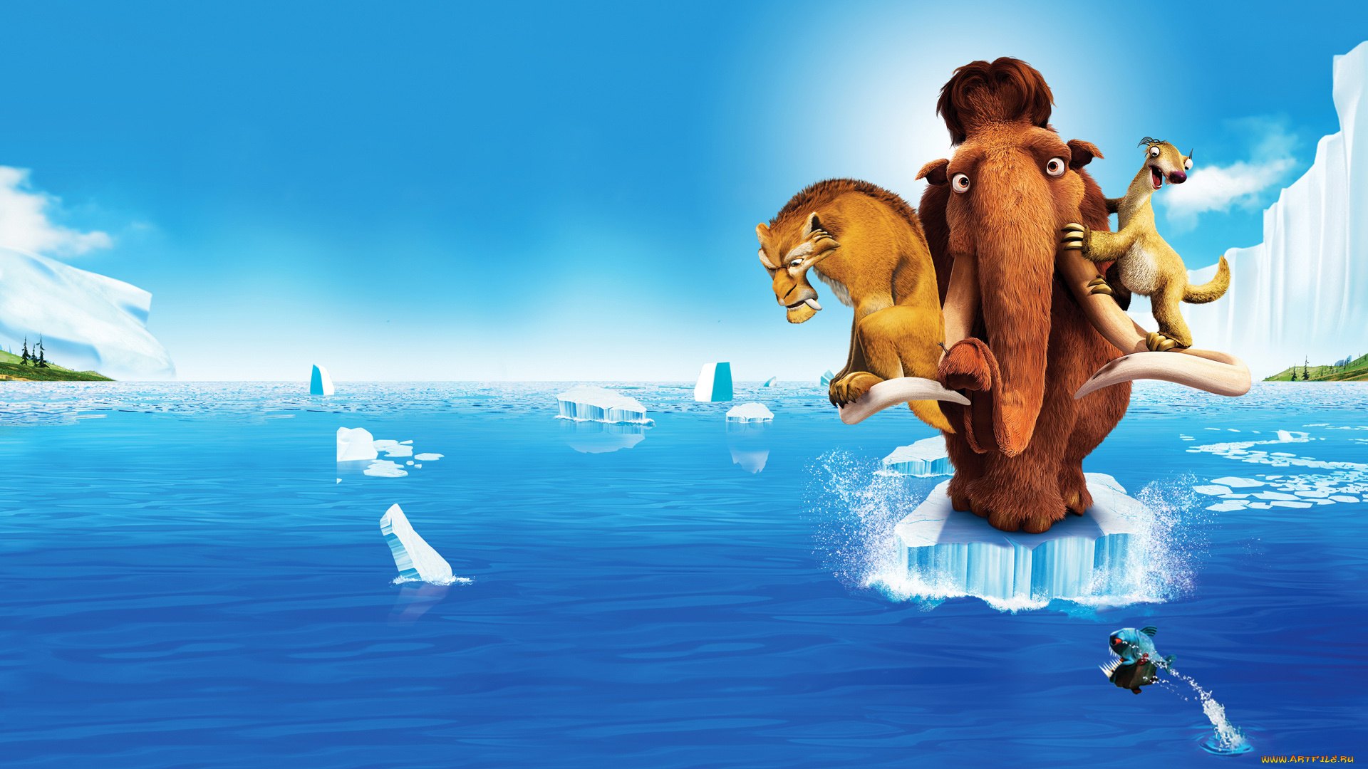 мультфильмы, ice, age, , continental, drift, персонажи