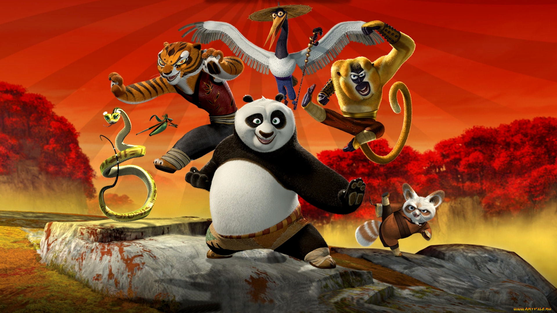 мультфильмы, kung, fu, panda, персонажи