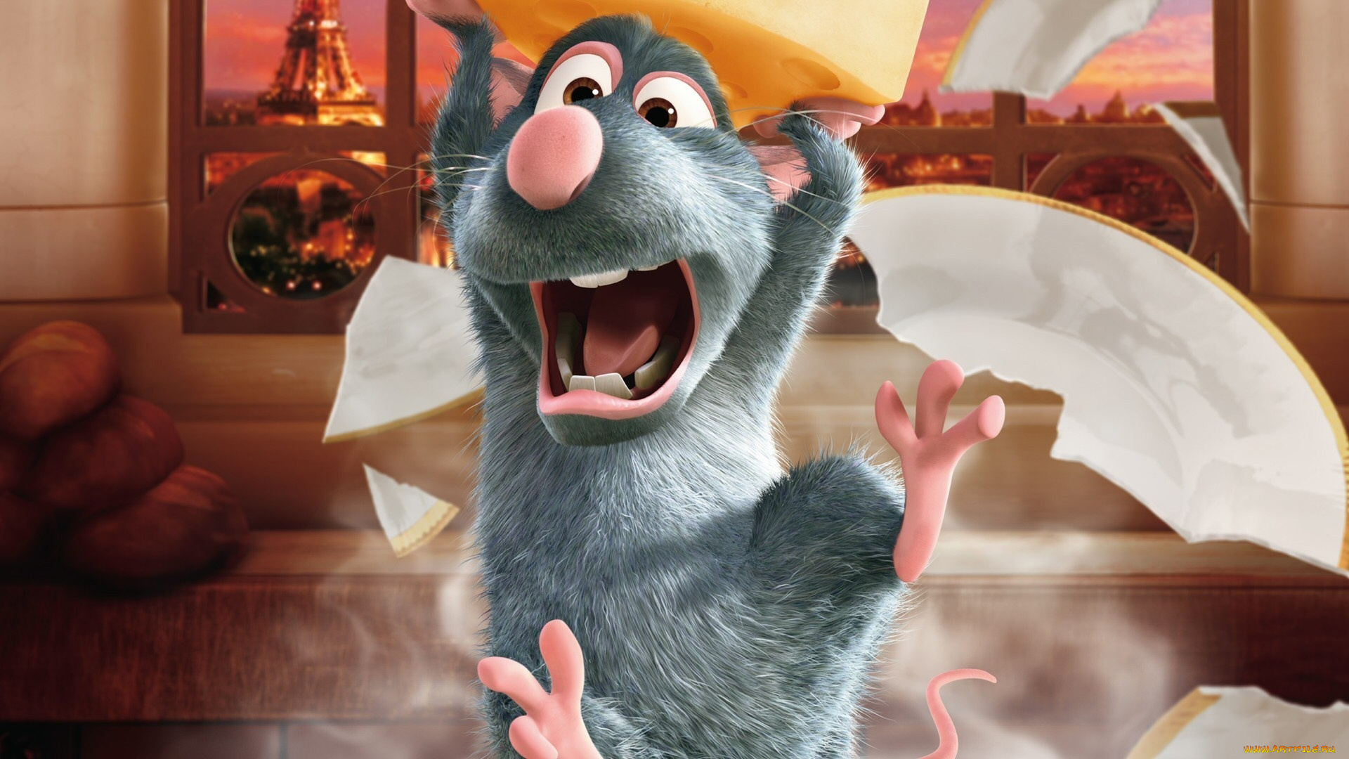 мультфильмы, ratatouille, мышь, фон