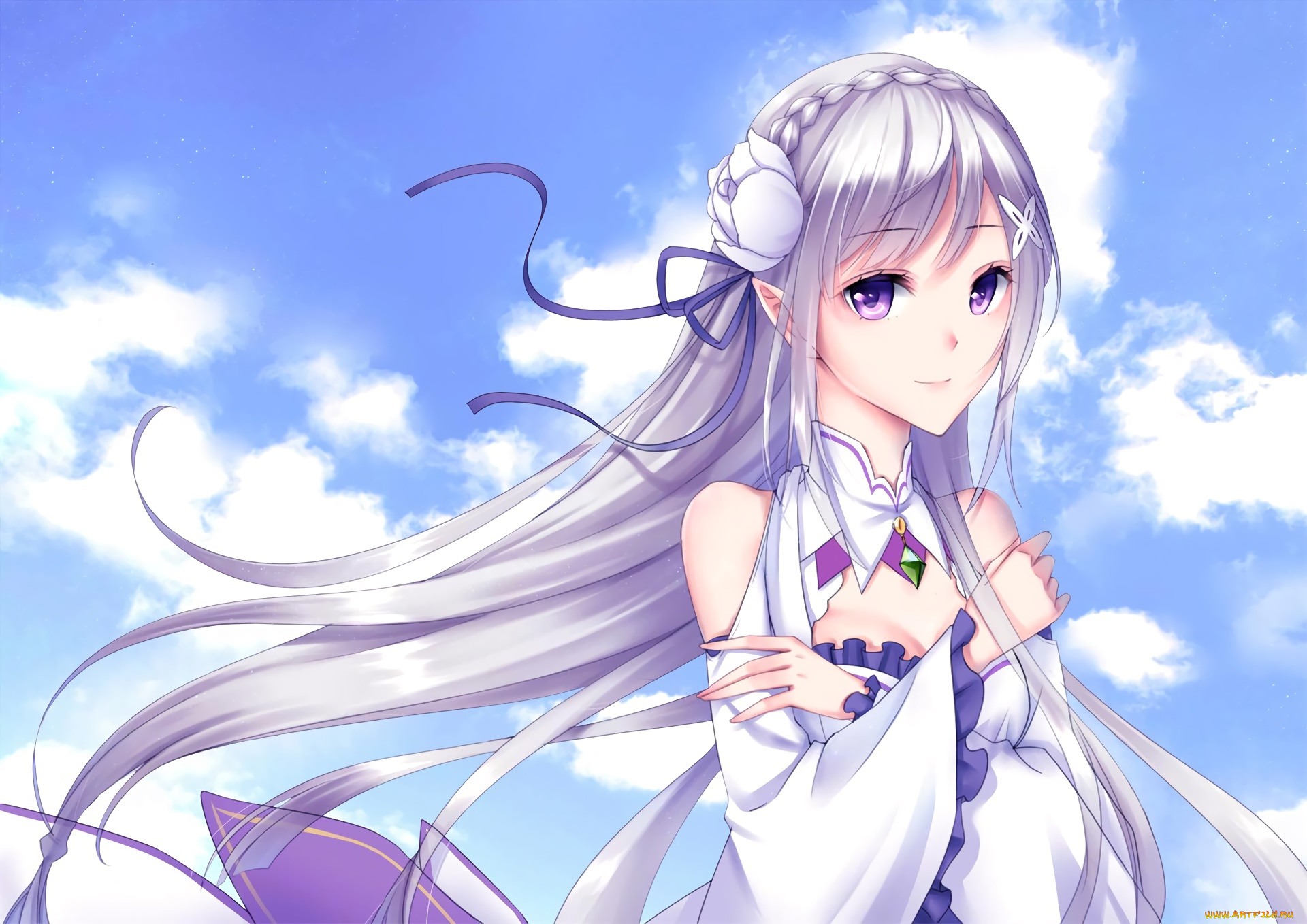 аниме, re, , zero, kara, hajimeru, isekai, seikatsu, фон, взгляд, девушка