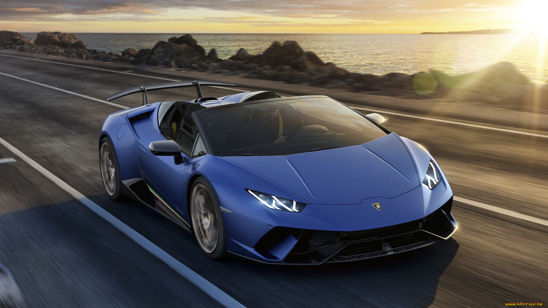 lamborghini, huracan, spyder, performante, 2019, автомобили, lamborghini, blue, 2019, performante, spyder, huracan