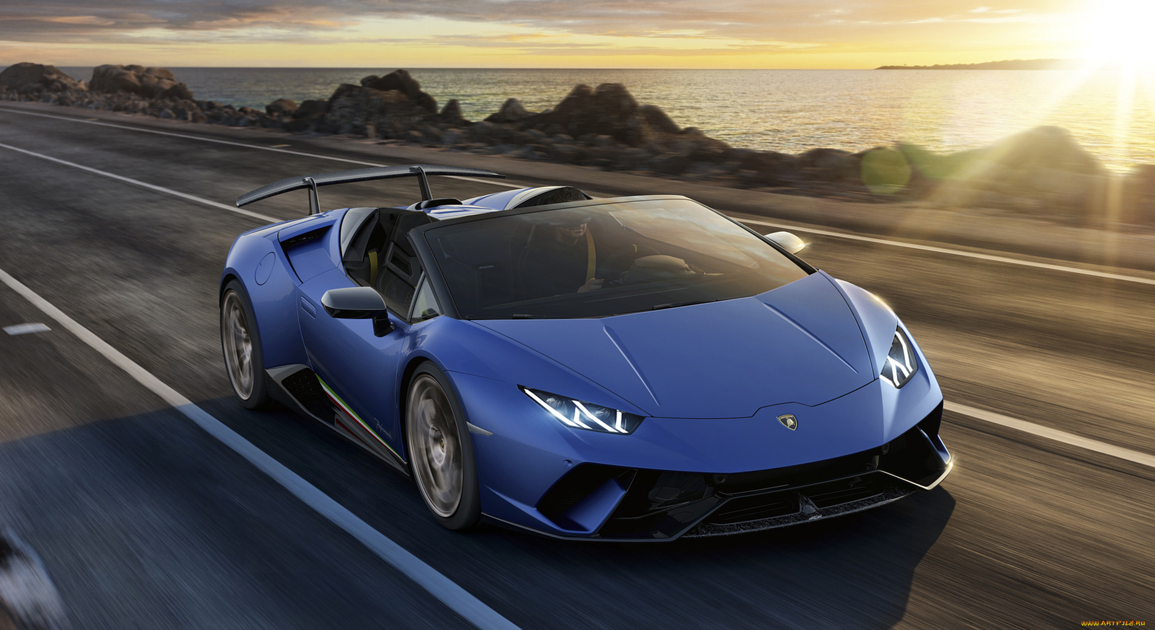 lamborghini, huracan, spyder, performante, 2019, автомобили, lamborghini, blue, 2019, performante, spyder, huracan