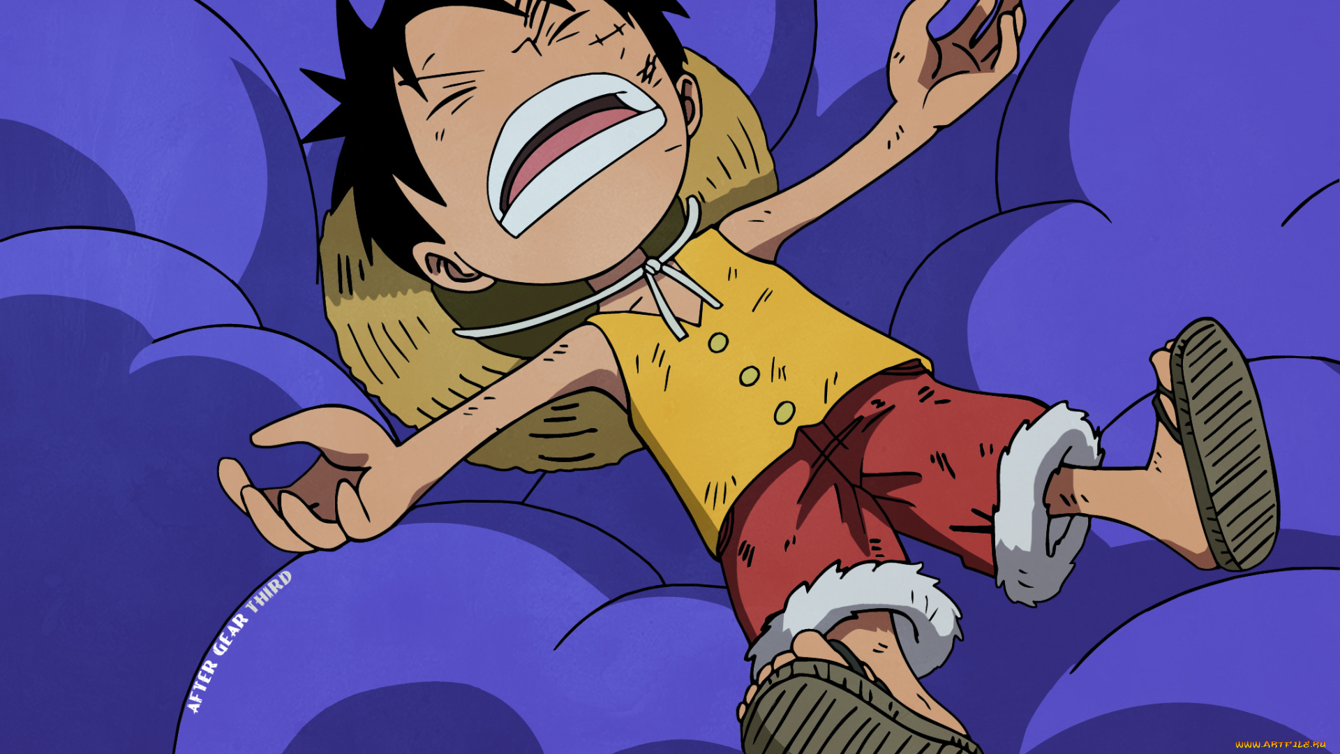 аниме, one, piece, monkey, d, luffy