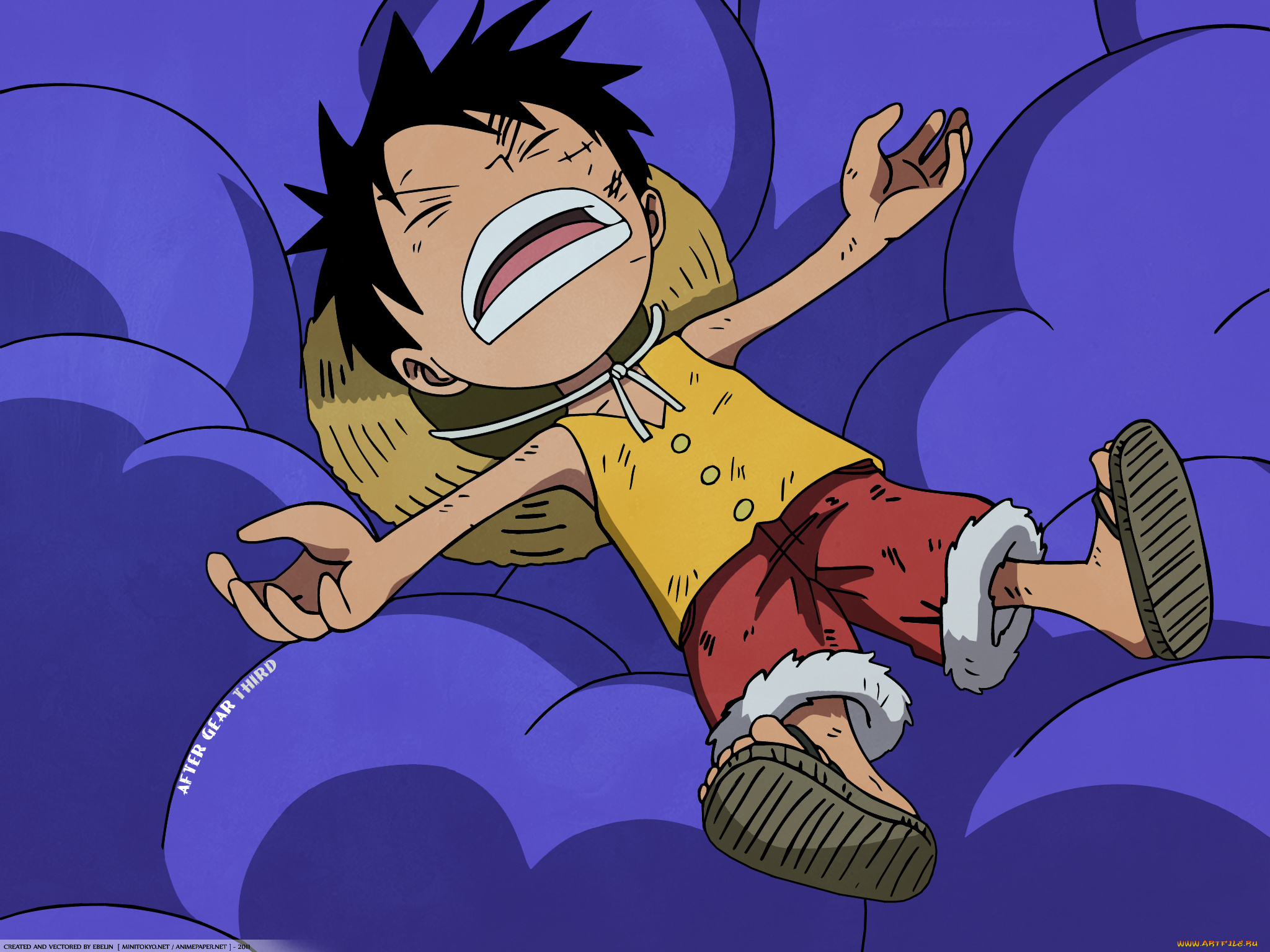 аниме, one, piece, monkey, d, luffy