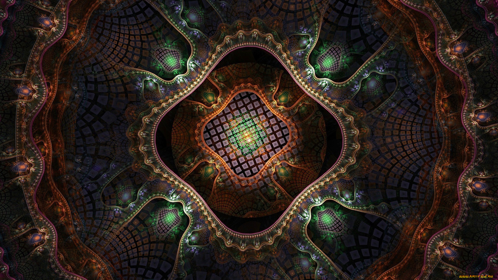 3д, графика, fractal, фракталы, узор, цвета, фон