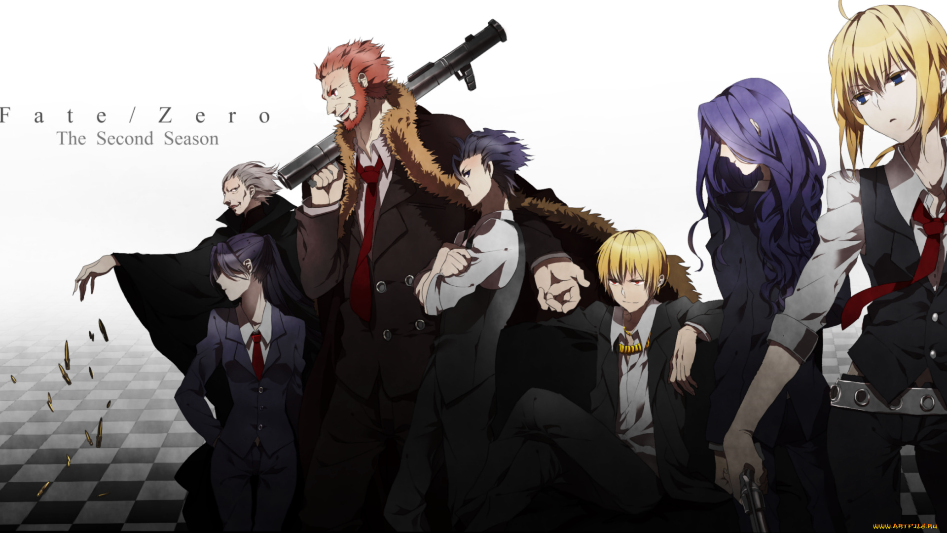 аниме, fate, zero, saber, caster, assassin, berserker, gilgamesh, lancer, rider