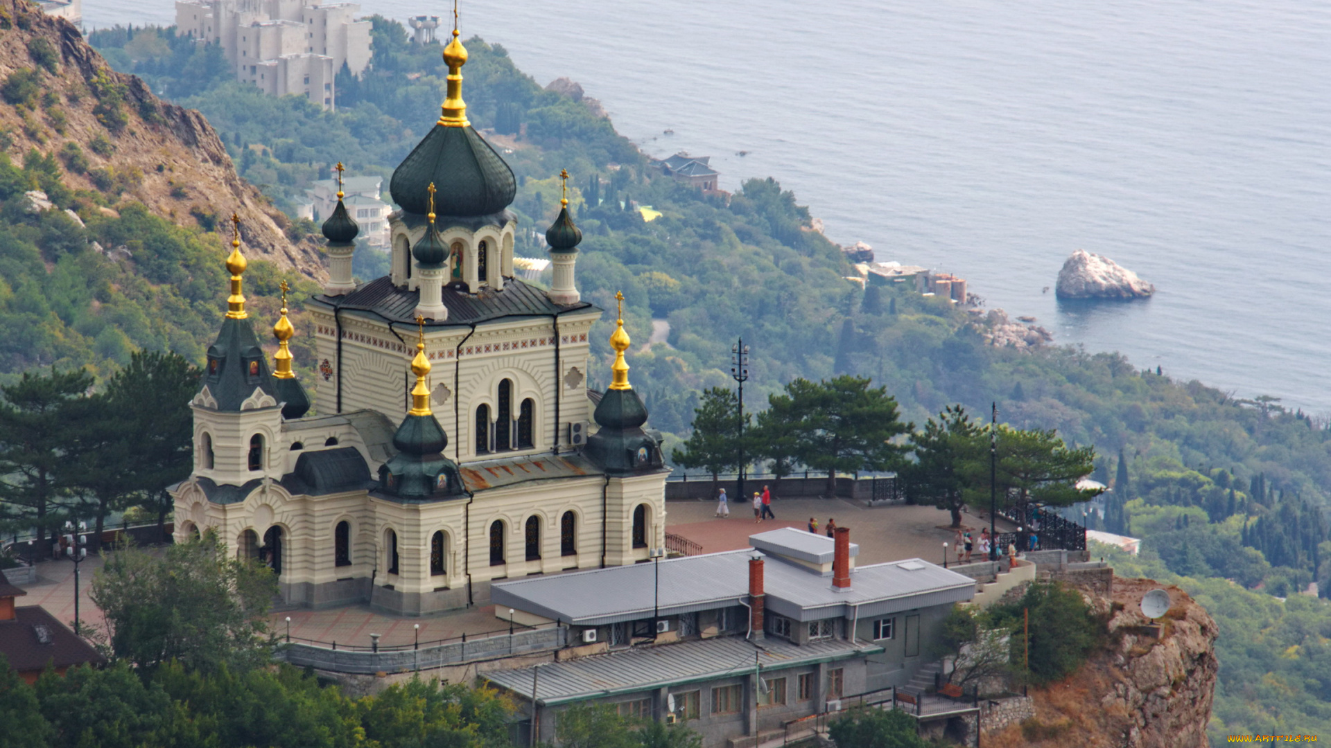 украина, крым, Ялтинский, горсовет, города, православные, церкви, монастыри, здание, пейзаж