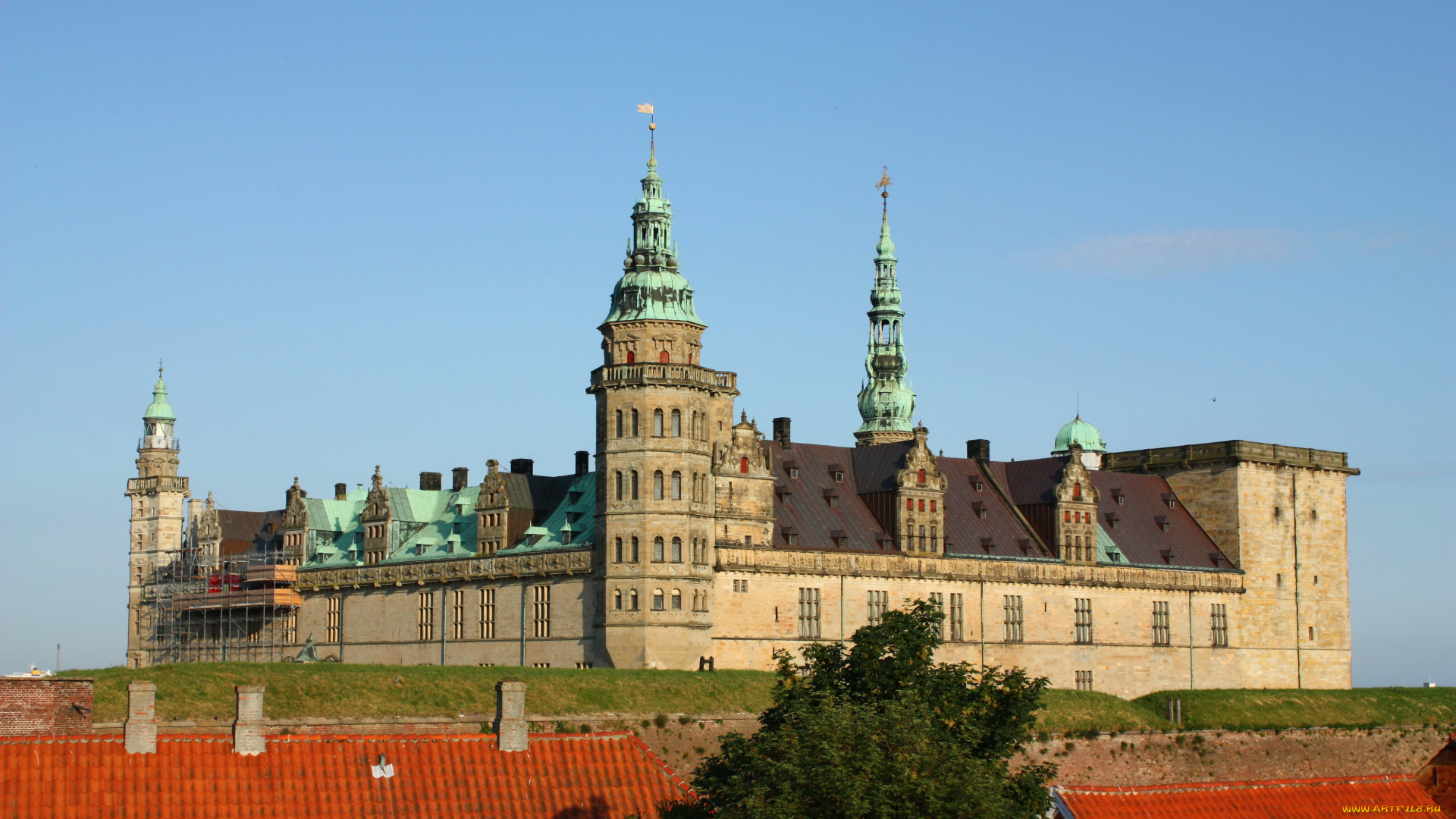 замок, kronborg, дания, города, дворцы, замки, крепости
