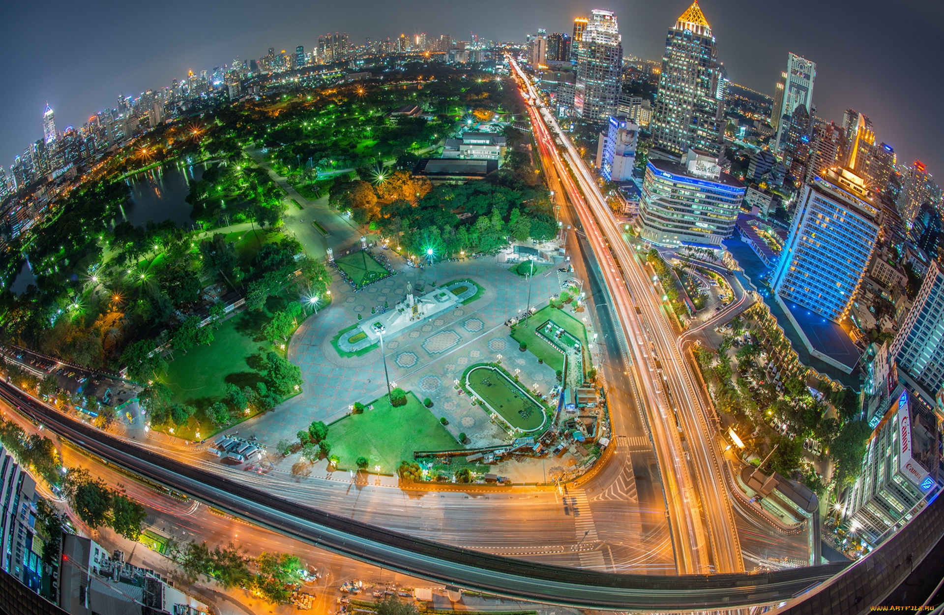 города, бангкок, таиланд, панорама