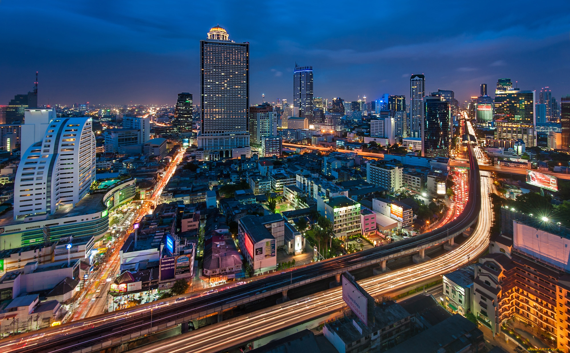 города, бангкок, таиланд, мегаполис, небоскрёбы, панорама, здания