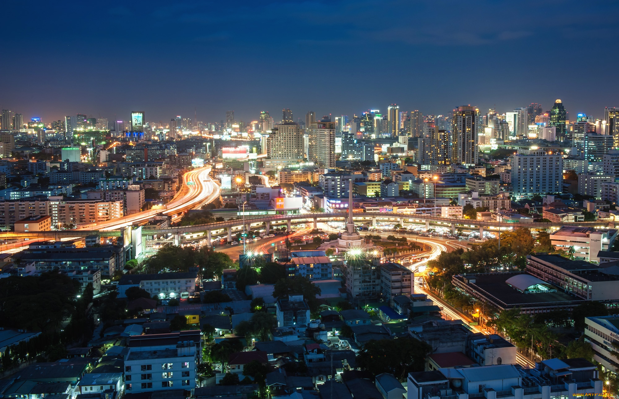 города, бангкок, таиланд, мегаполис, панорама, здания, небоскрёбы