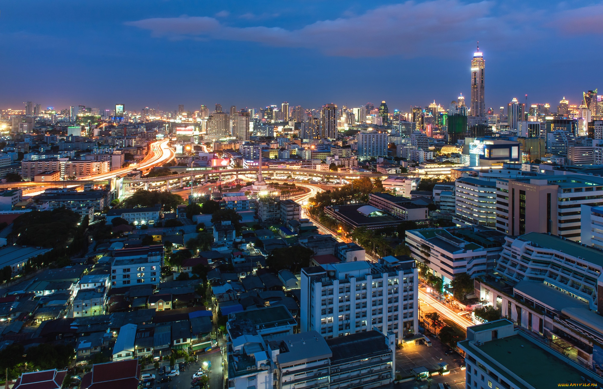 города, бангкок, таиланд, панорама, здания, небоскрёбы, мегаполис