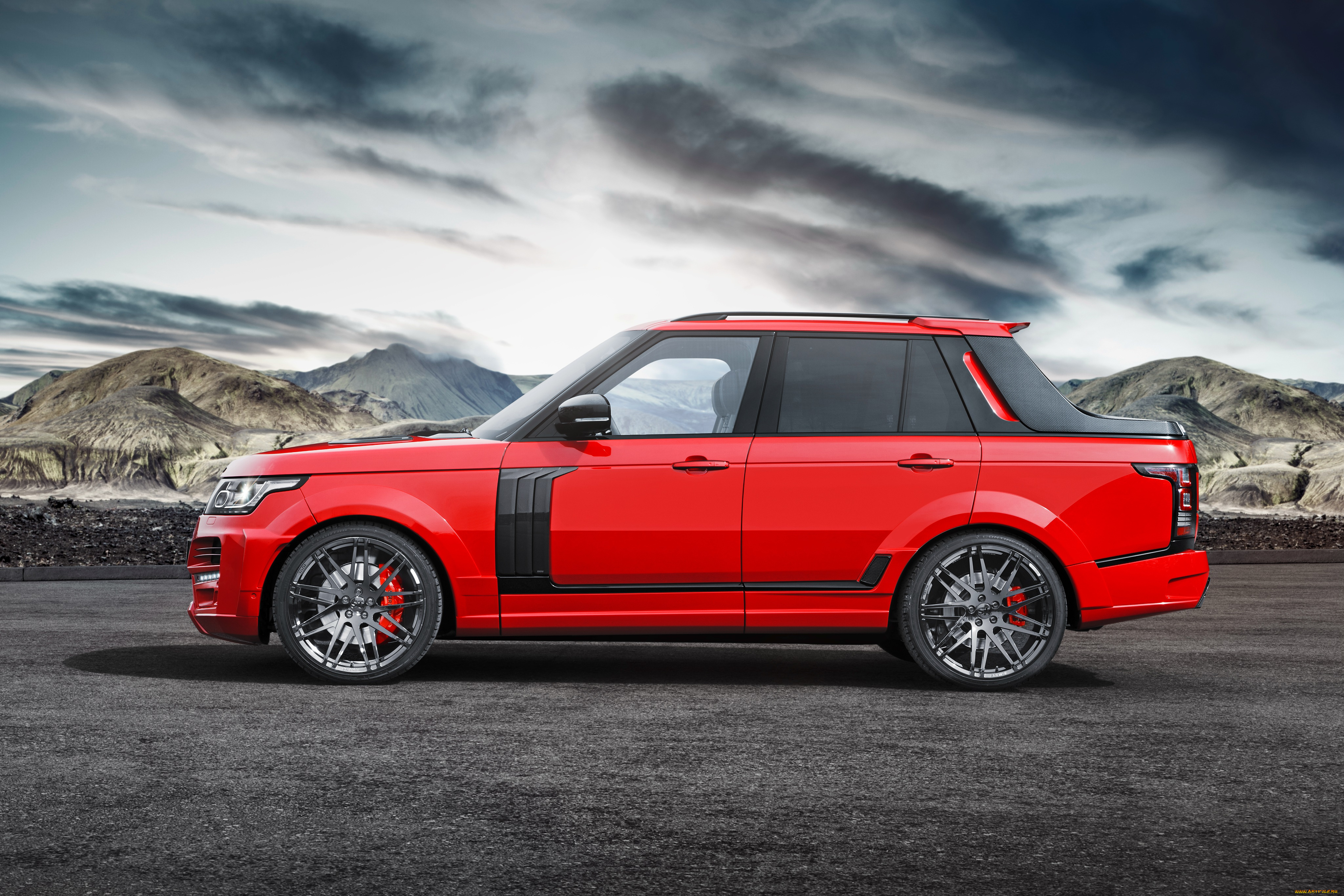 автомобили, range, rover, крассный, 2015г, l405, pickup, range, rover, startech