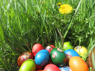 Картинка праздничные пасха трава яйца весна 2018