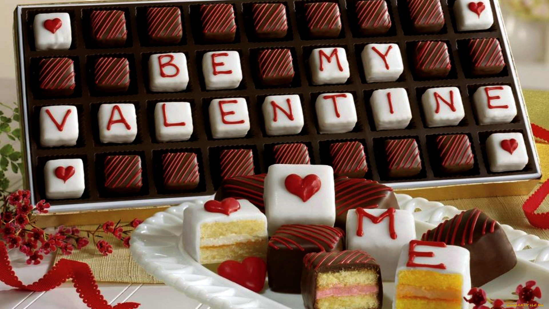 праздничные, день, святого, валентина, , сердечки, , любовь, конфеты