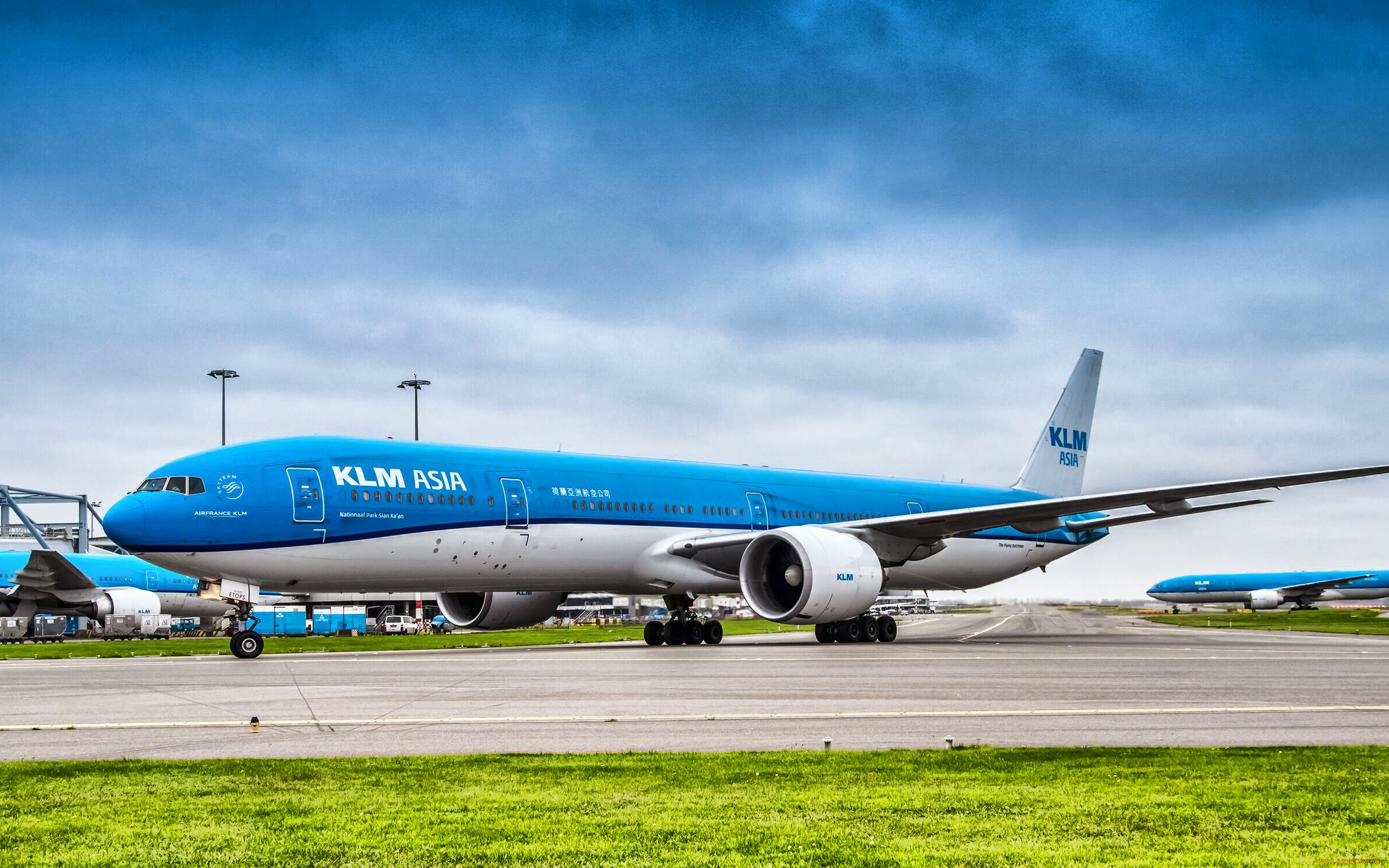 boeing, 777-300, авиация, пассажирские, самолёты, boeing, 777, 300, klm, авиалайнер, аэропорт, пассажирский, самолет