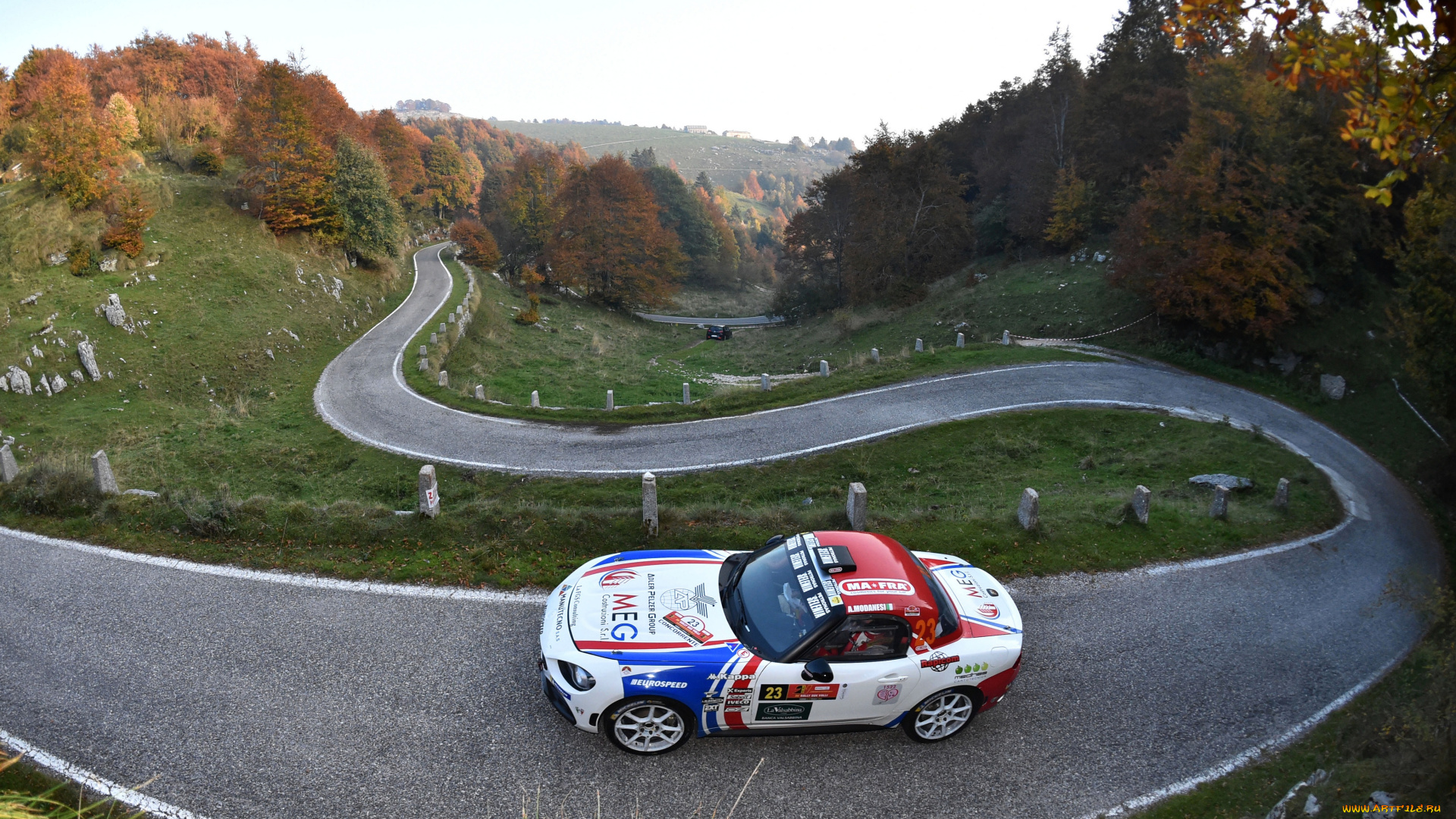 автомобили, fiat, 2018, abarth, извилистая, дорога, 124, rally