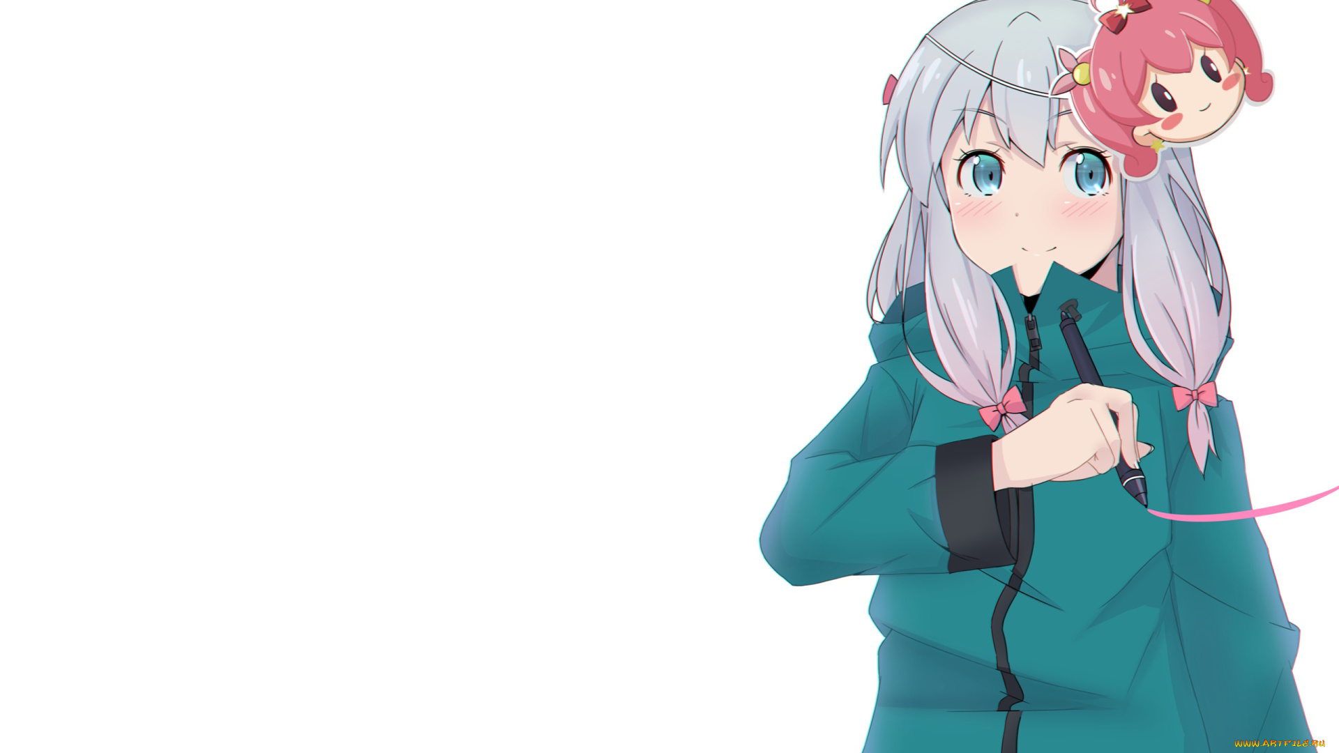 аниме, eromanga-sensei, девушка, взгляд, фон