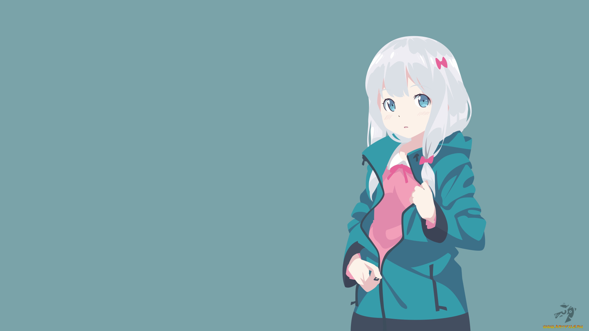 аниме, eromanga-sensei, взгляд, девушка, фон