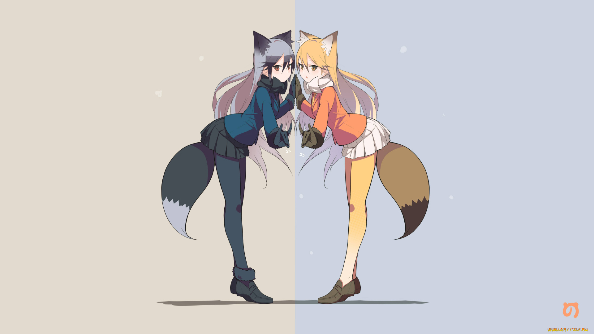 аниме, kemono, friends, фон, девушки, взгляд