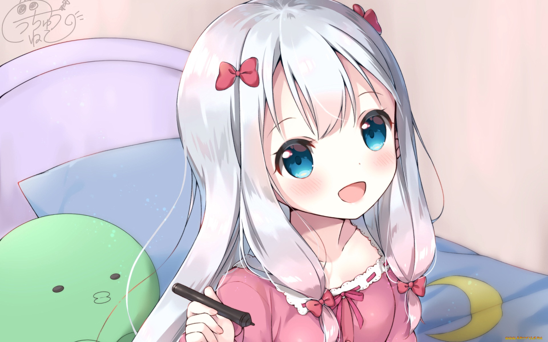 аниме, eromanga-sensei, взгляд, фон, девушка