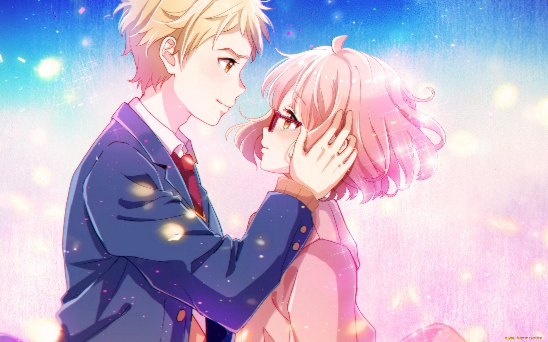 аниме, kyoukai, no, kanata, пара