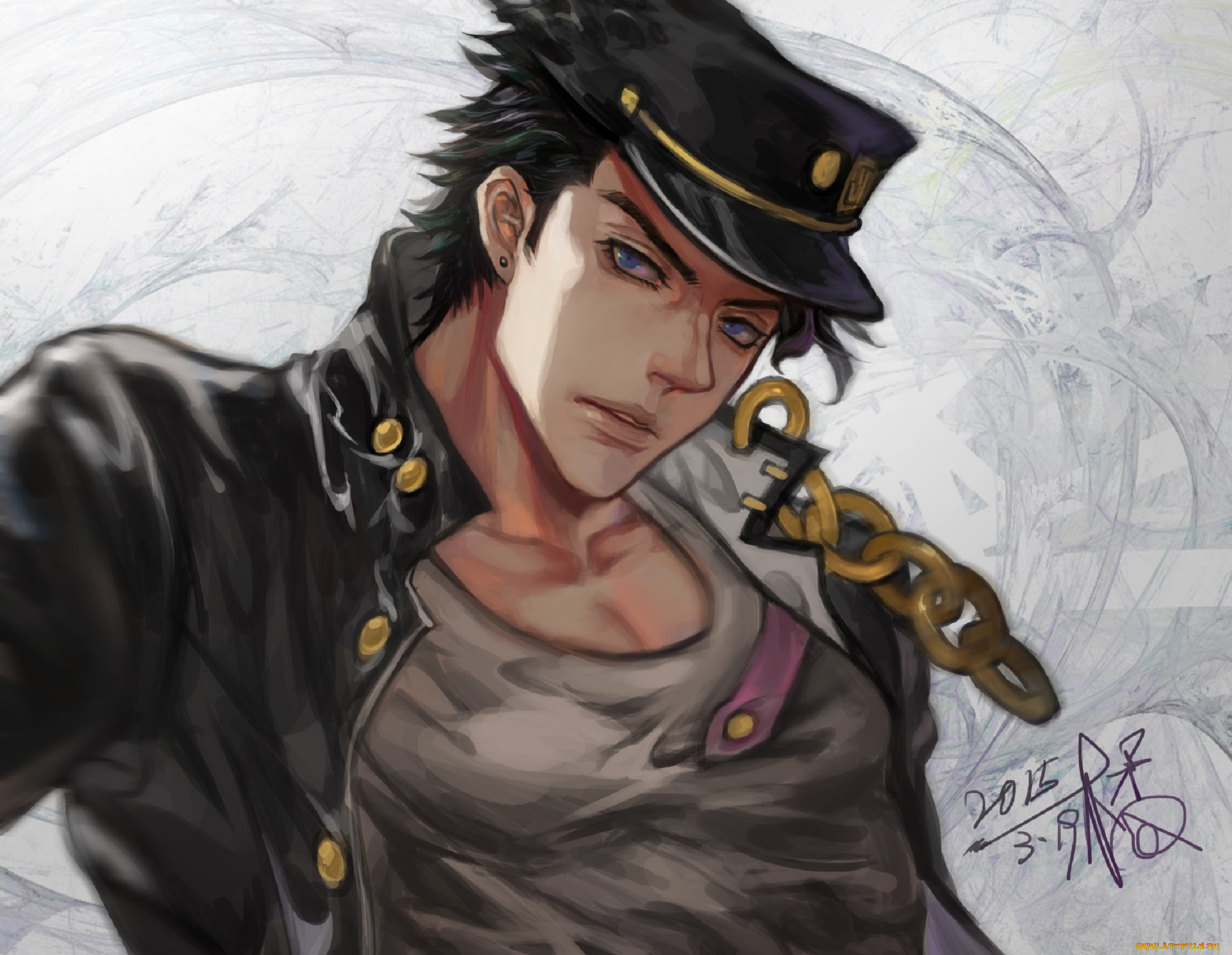 аниме, jojo`s, bizarre, adventure, парень