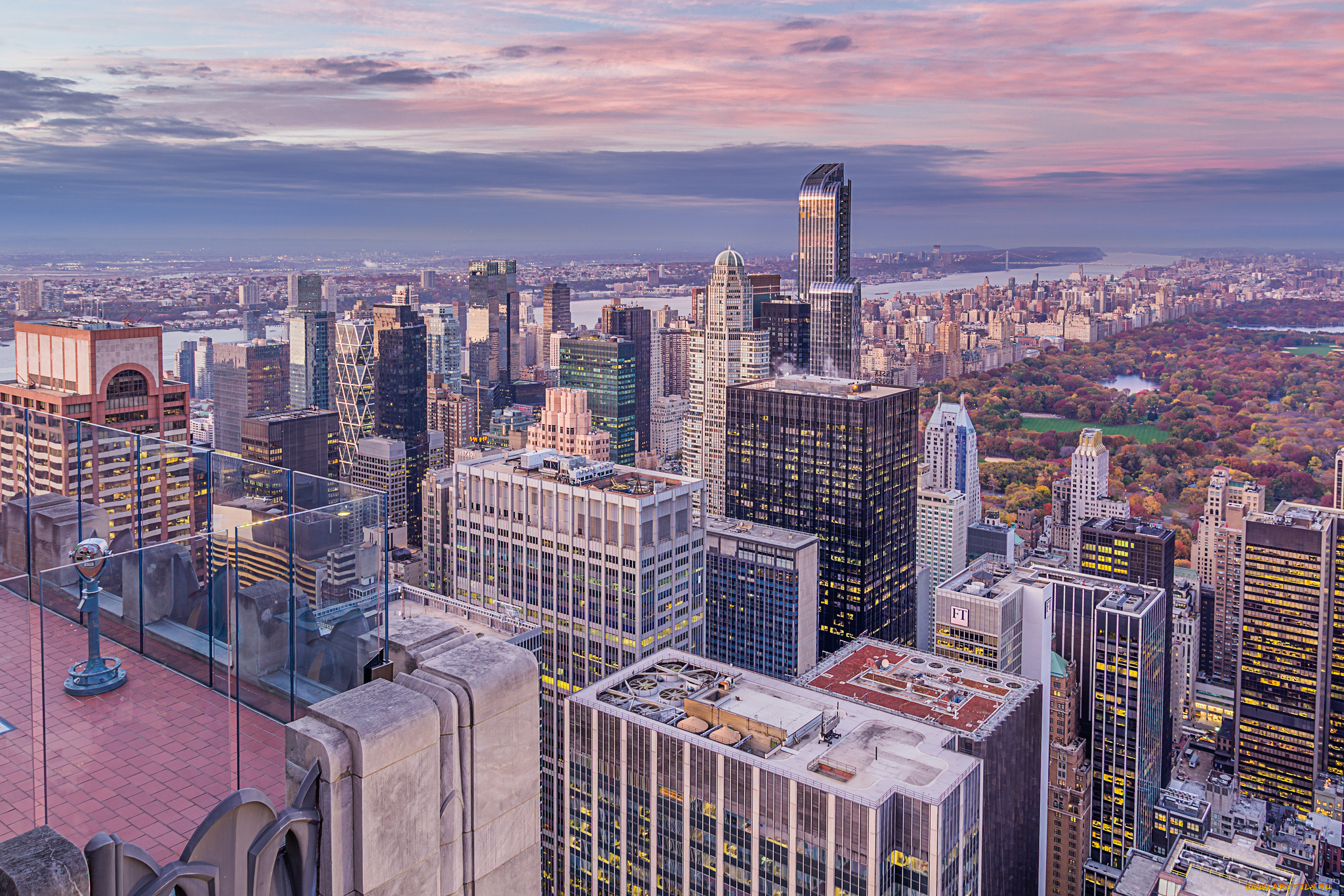 rockefeller, center, города, нью-йорк, , сша, панорама, небоскребы