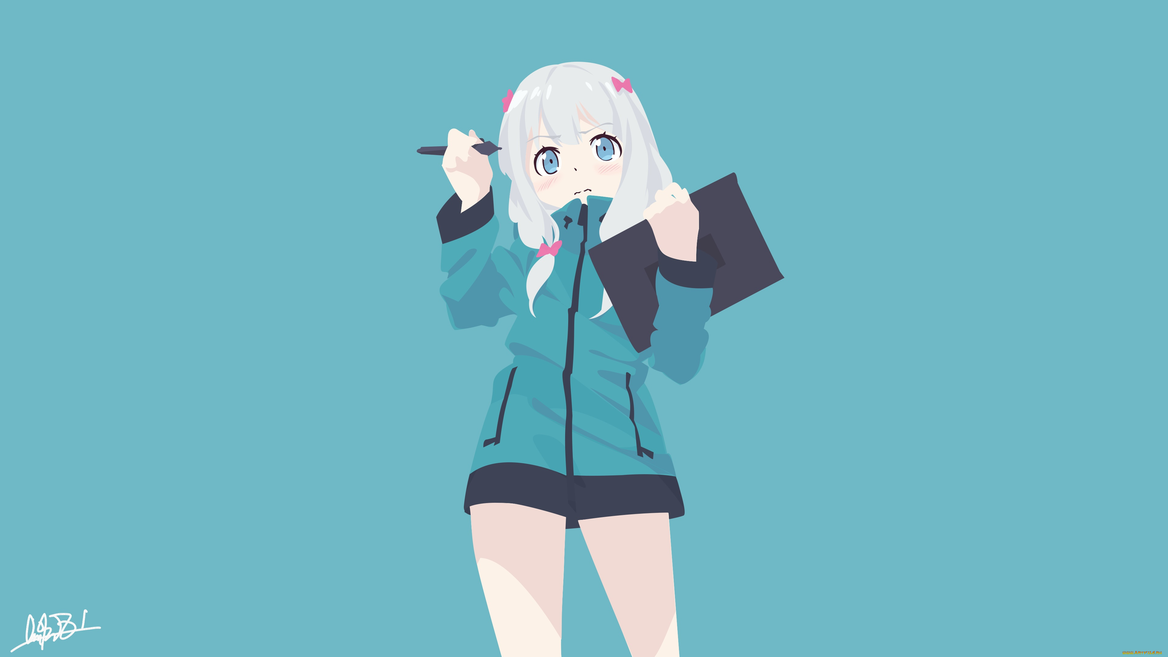 аниме, eromanga-sensei, фон, взгляд, девушка